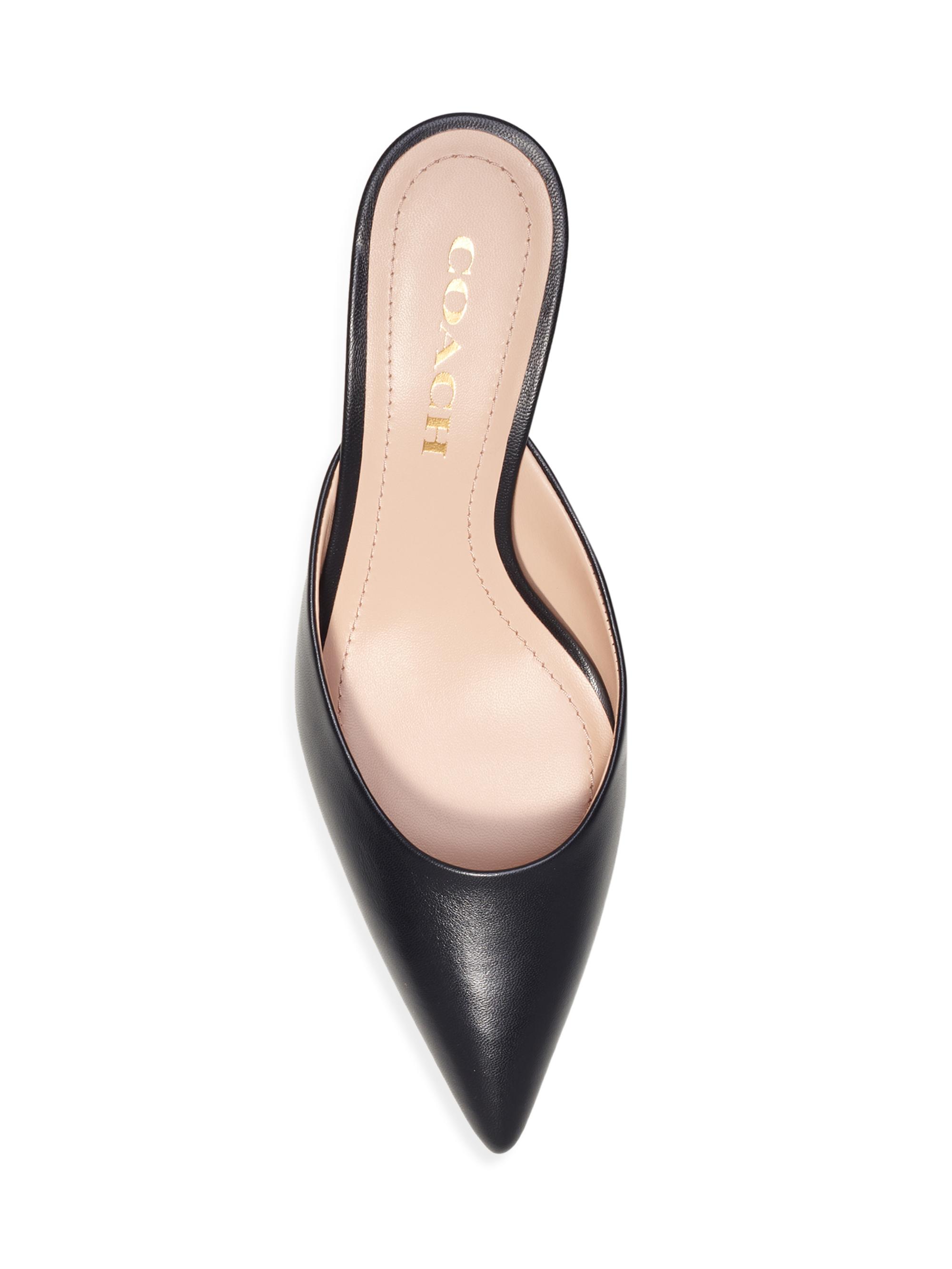 COACH Renn 57MM Leather Mules | Saks Fifth Avenue