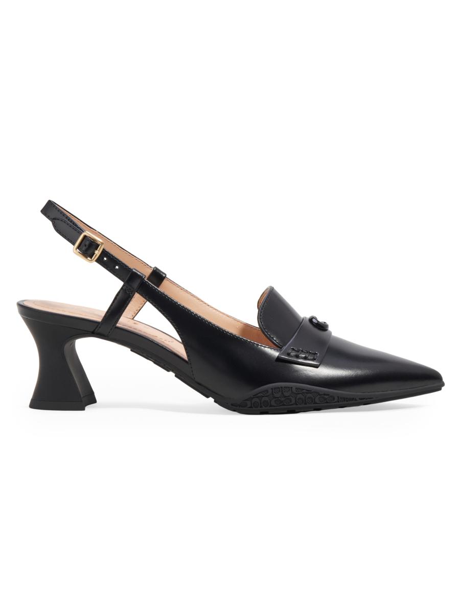 COACH Nikola 57MM Leather Slingback Pumps | Saks Fifth Avenue