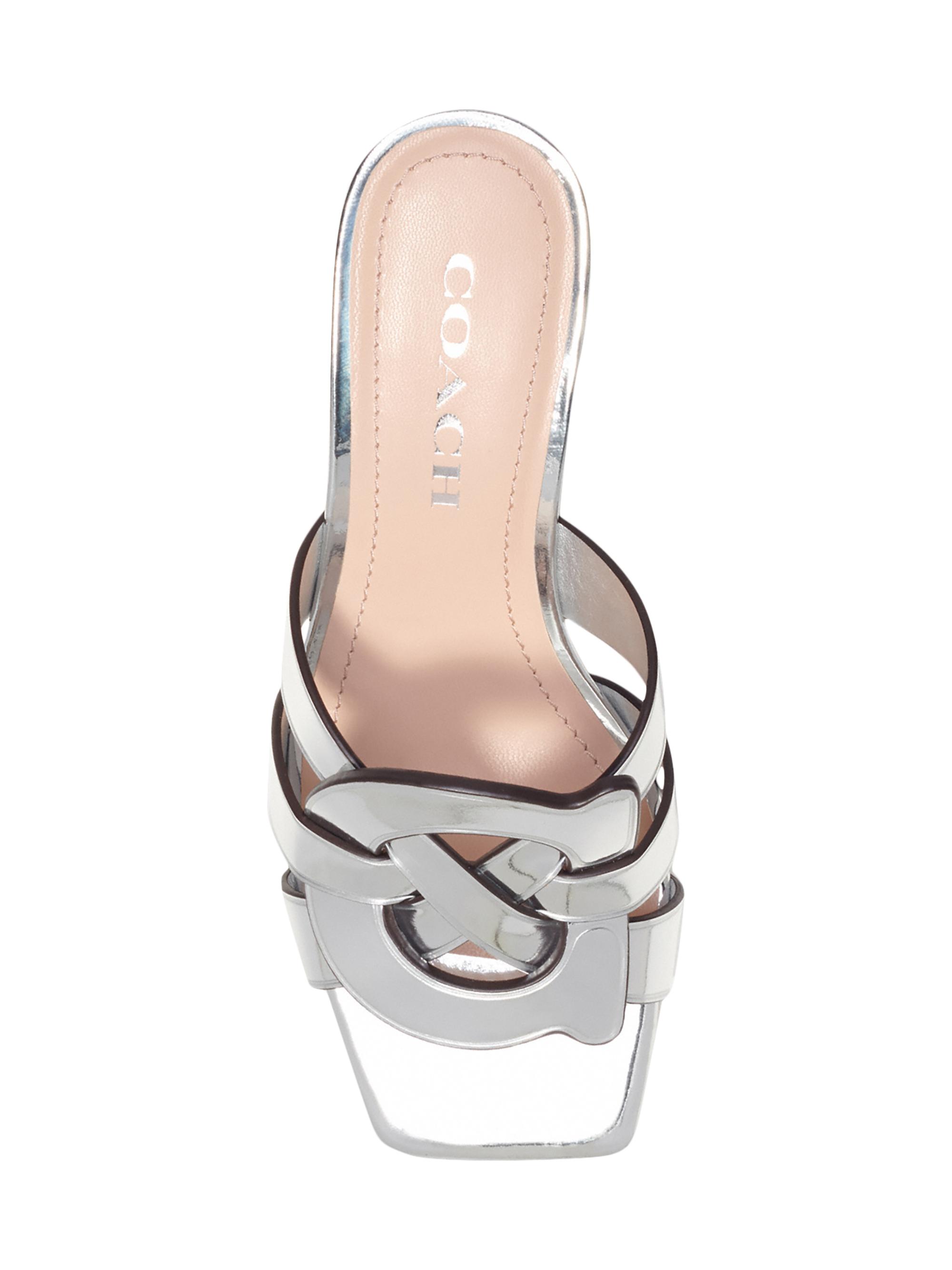 COACH Tillie Metallic Patent Leather Sandals | Saks Fifth Avenue