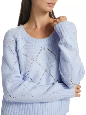 THE ATTICO Cable Knit Sweater in Blue