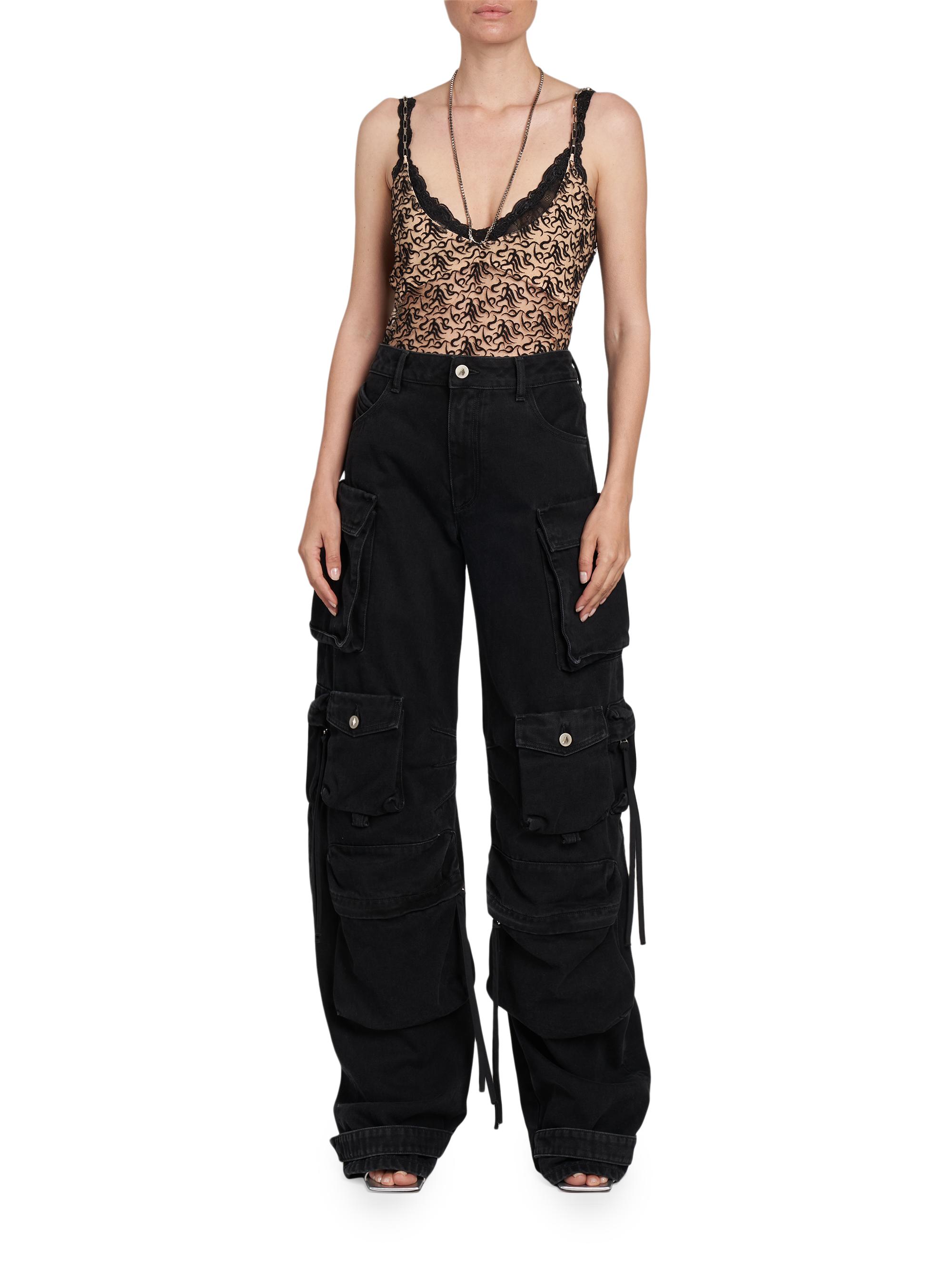 The Attico Denim Cargo Pants | Saks Fifth Avenue