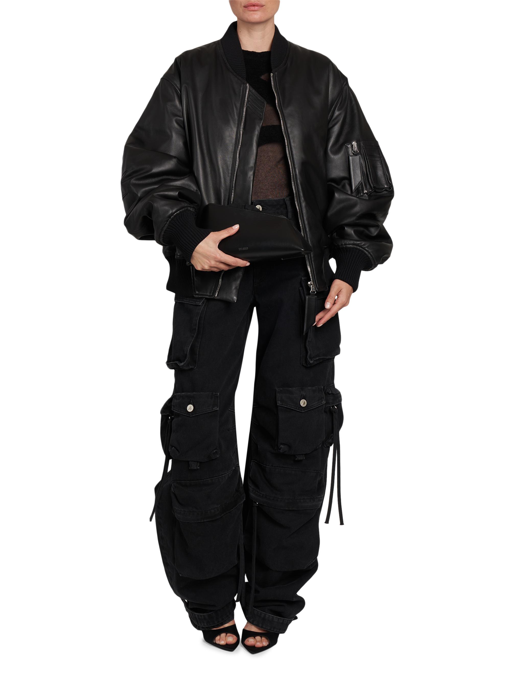 The Attico Leather Bomber Jacket | Saks Fifth Avenue