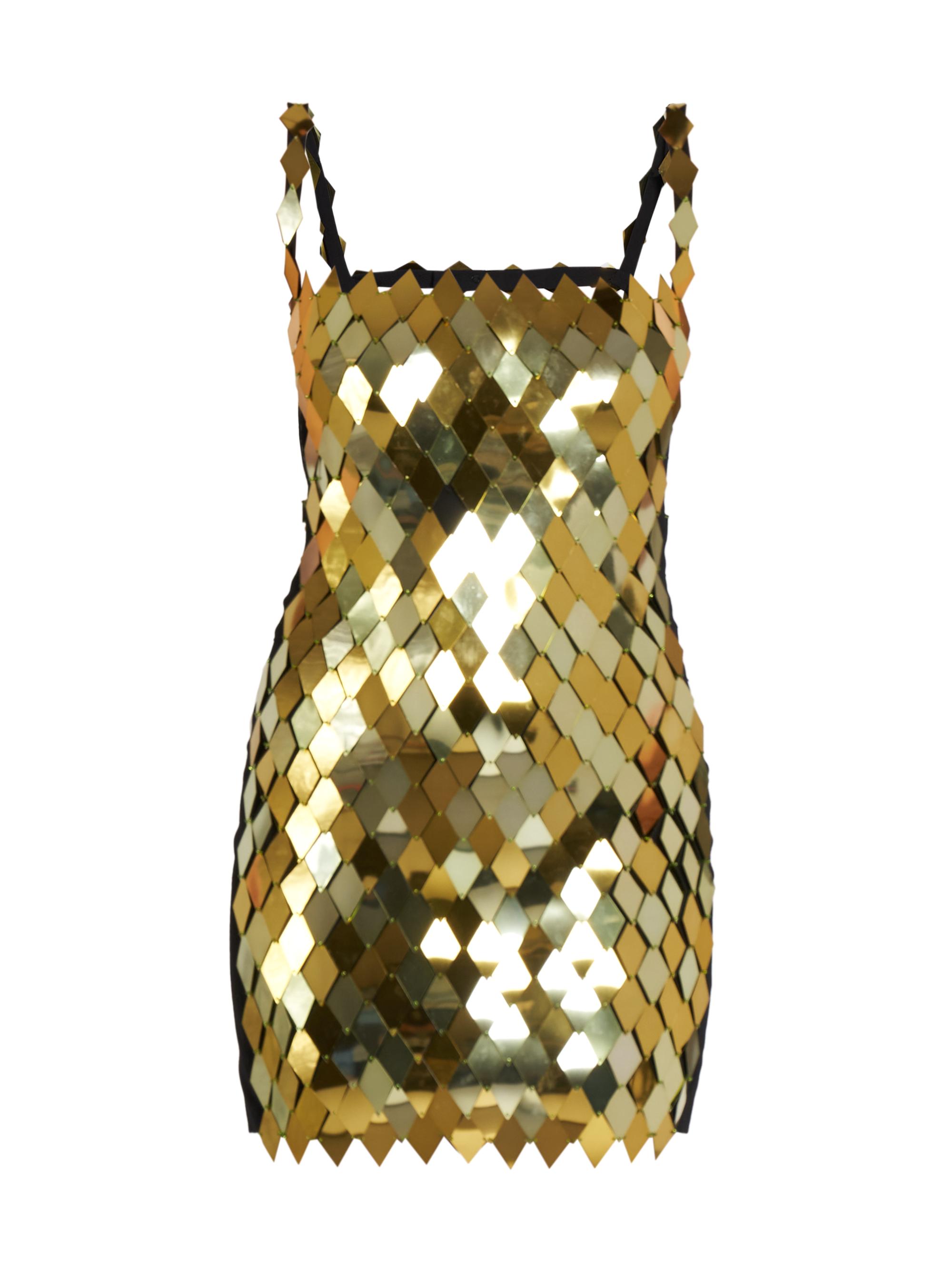 The Attico Women's Sleeveless Metal-Embellished Minidress - Gold