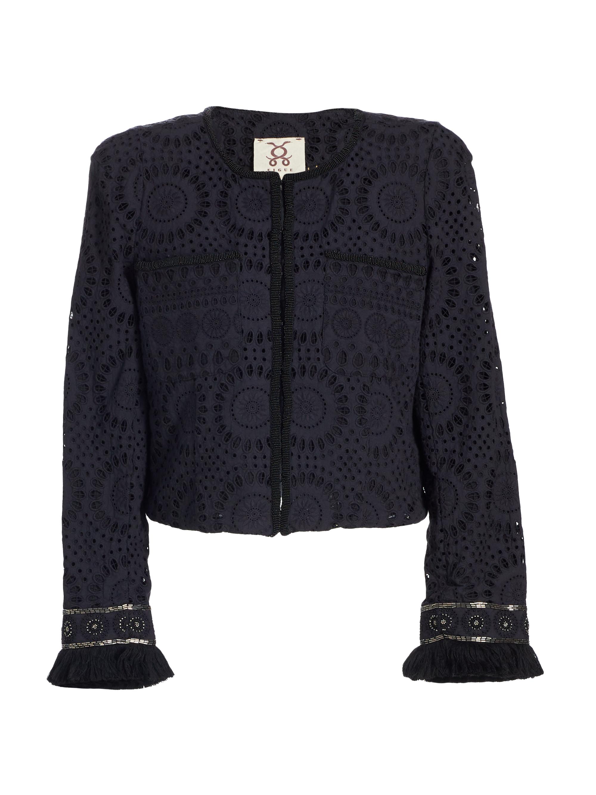Figue Women's Dori Embroidered Cotton Jacket - Black