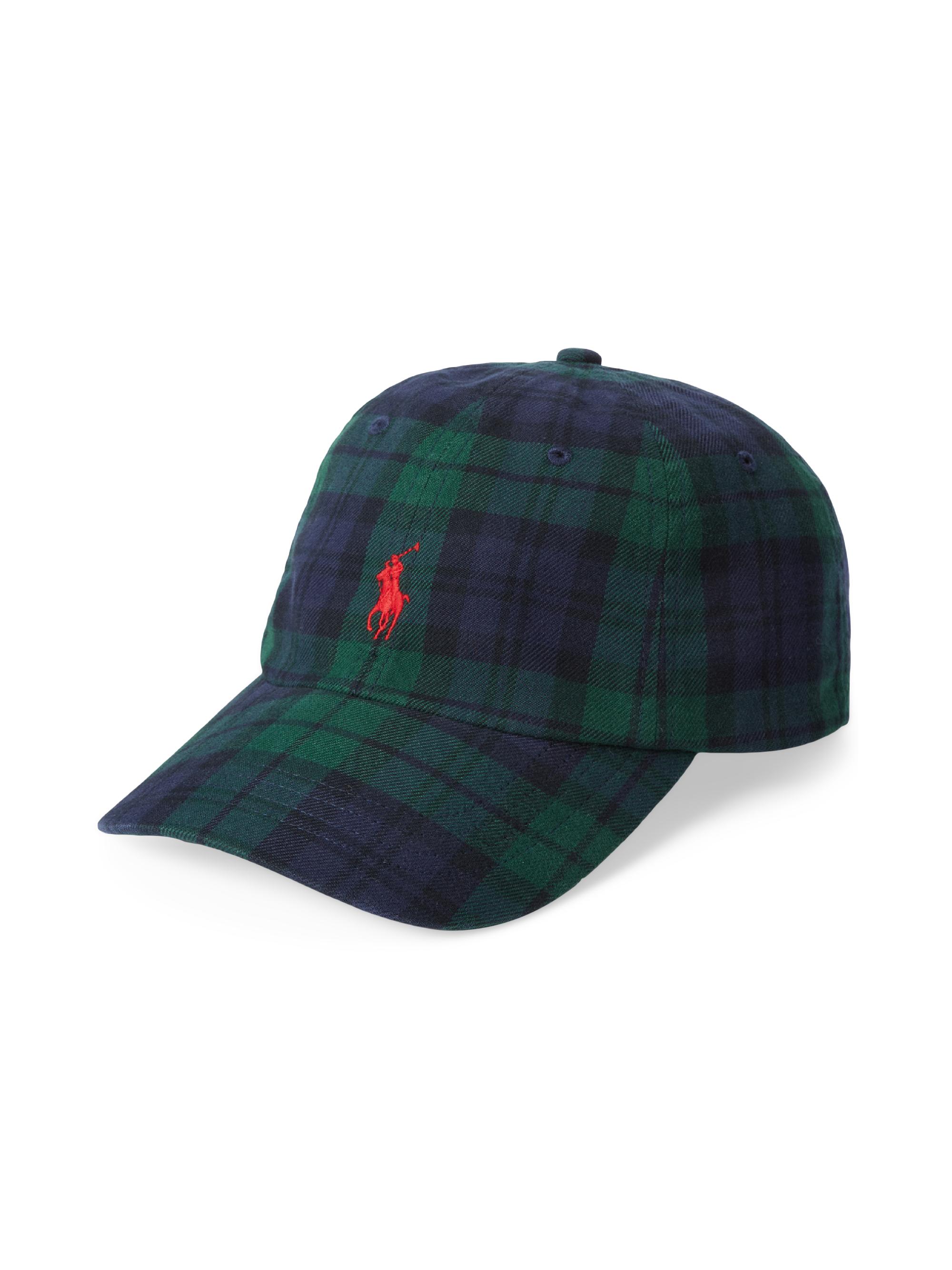 Polo Ralph Lauren Men's Classic Plaid Baseball Cap - Navy Green Multi