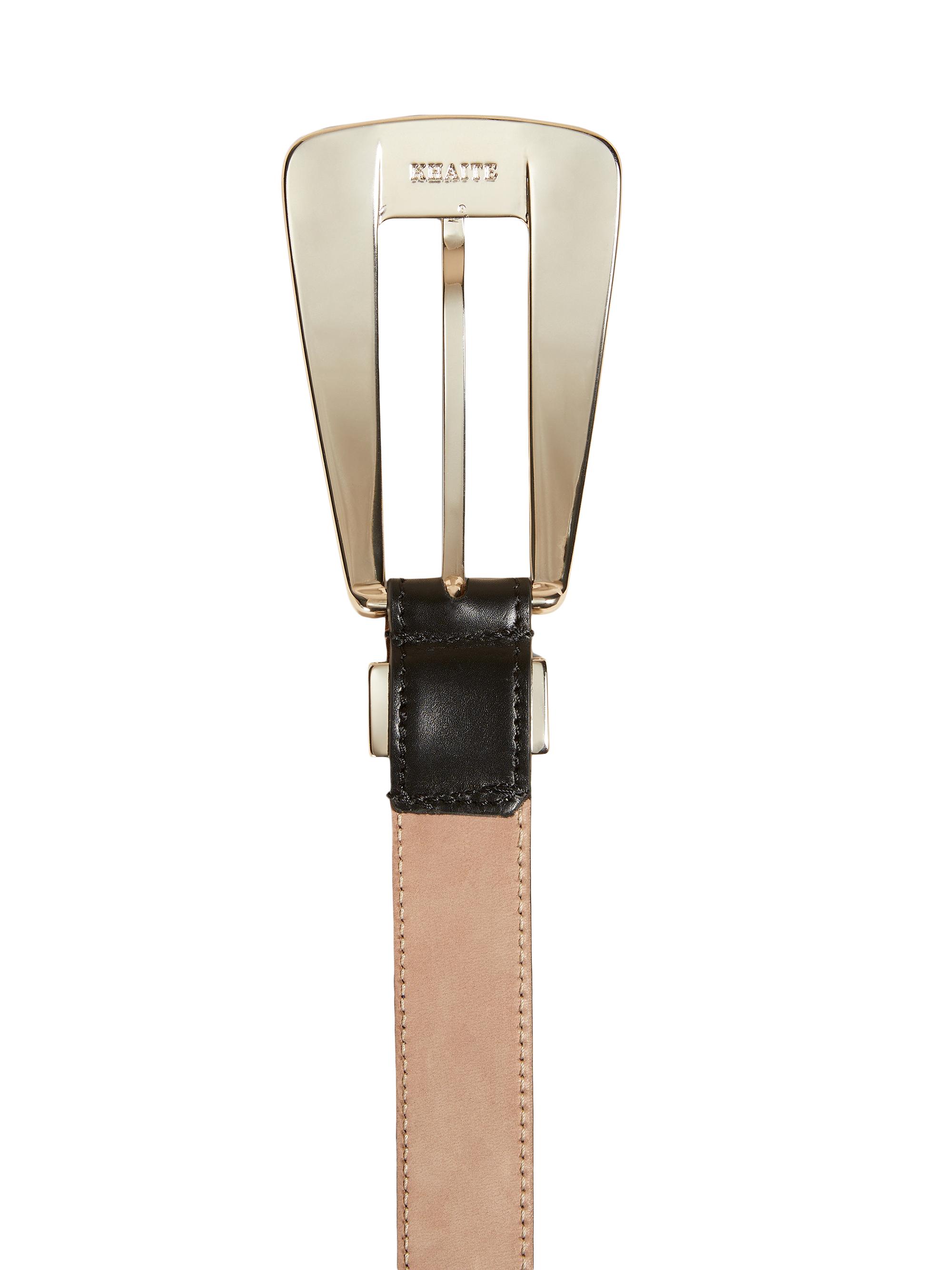 Khaite Lucca Statement Buckle Leather Belt LUCCA_BLACK-  main image 4