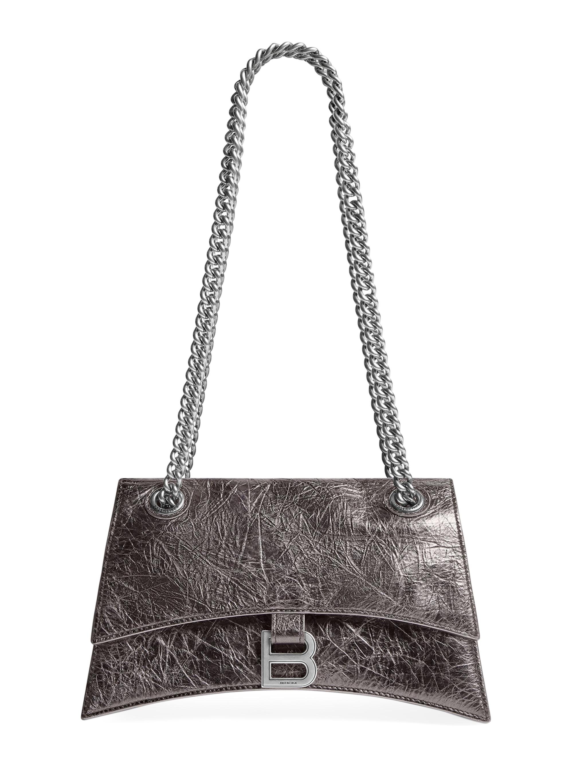 Balenciaga Women's Crush  Chain Shoulder Bag Metallized - Grey