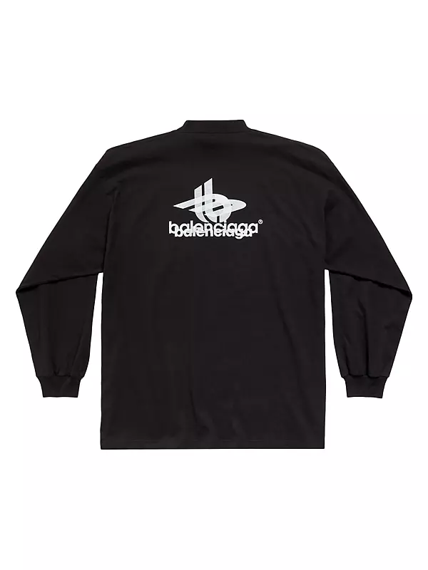 Shop Balenciaga Layered Sports Long Sleeve T-Shirt Oversized 