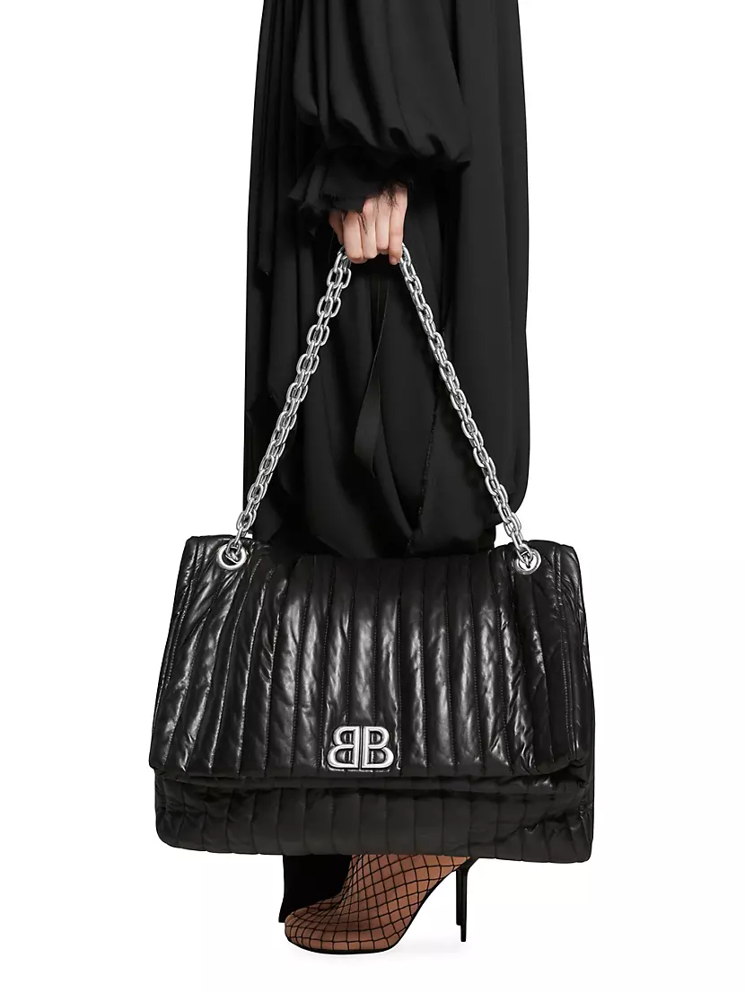 Balenciaga Monaco Medium Quilted Chain Shoulder Bag