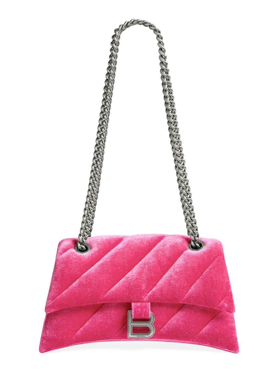 直営店☆BALENCIAGA☆ Crush Small ベルベット チェーンバッグ Balenciaga Crush Small Chain Shoulder Bag Quilted Velvet