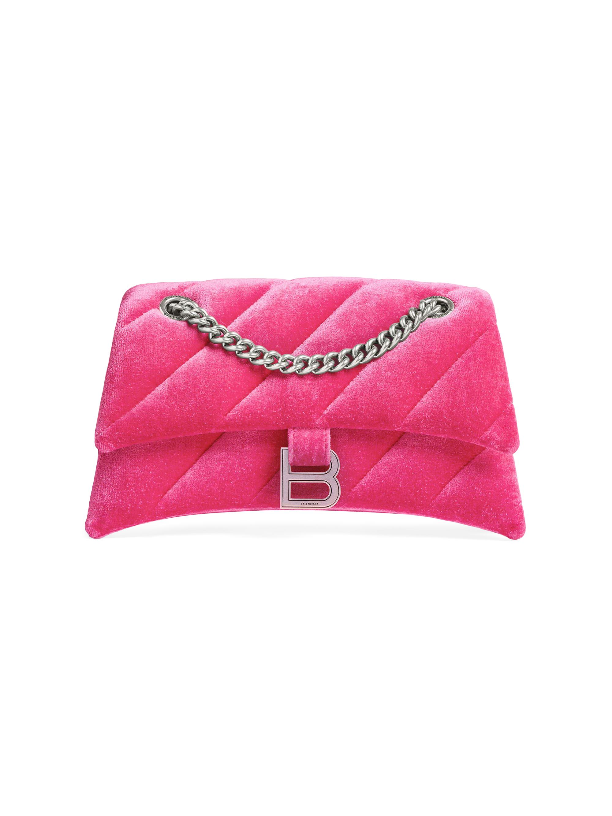 Balenciaga Crush Small Chain Shoulder Bag Quilted Velvet Jersey