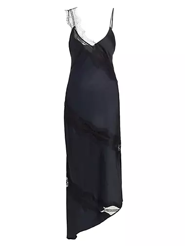 Silk mid-length dress Saks Fifth Avenue Collection Black size 4 US in Silk  - 27433373