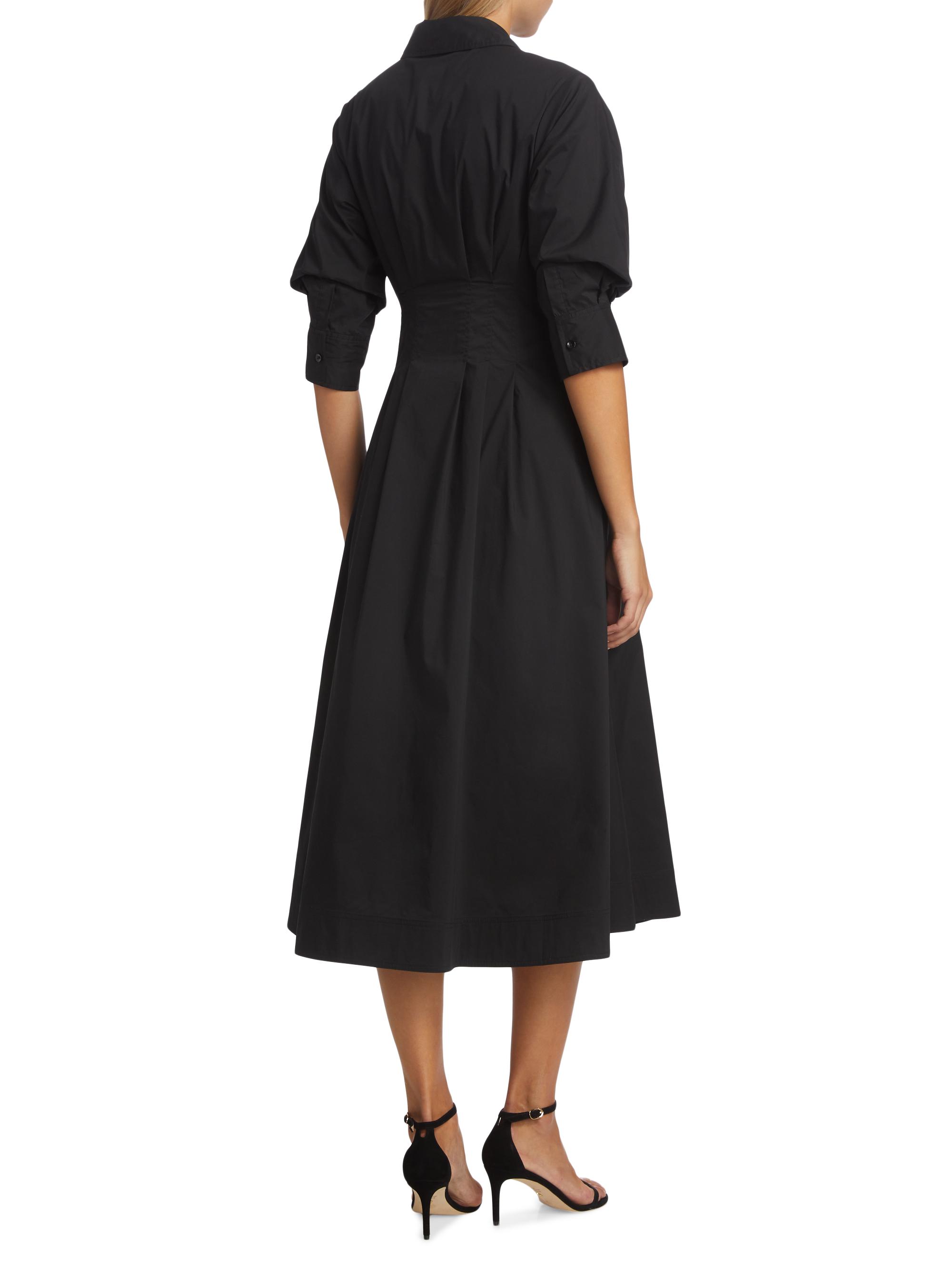 Simkhai Jazz Pintuck Poplin Midi-Dress - Black