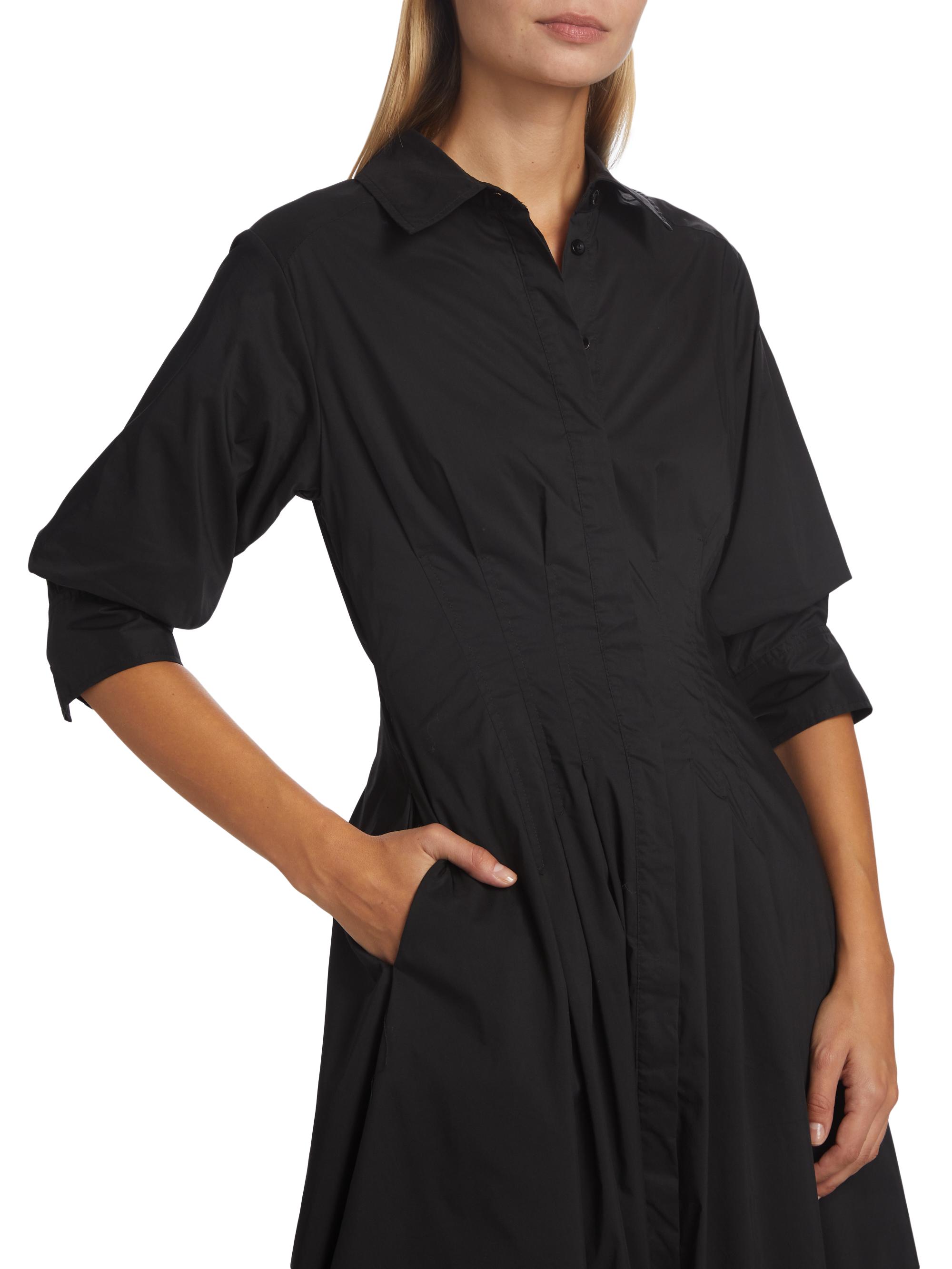 SIMKHAI Jazz Pintuck Poplin Midi-Dress | Saks Fifth Avenue