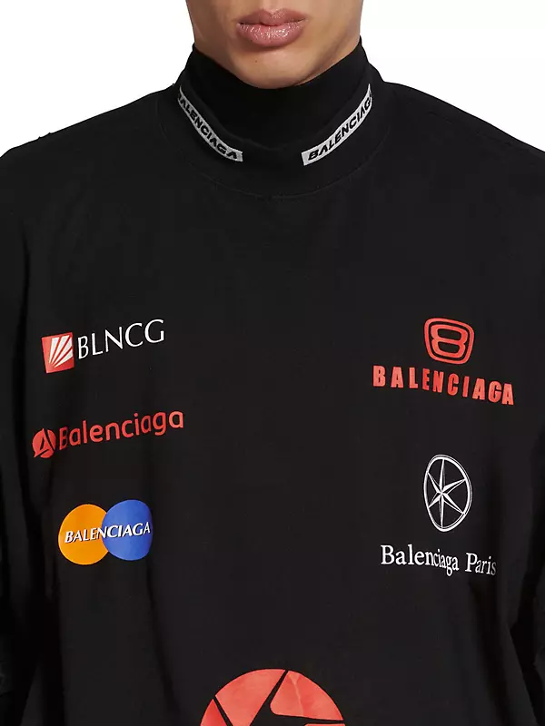 Balenciaga Top League T-Shirt Oversized - Black - Size Small