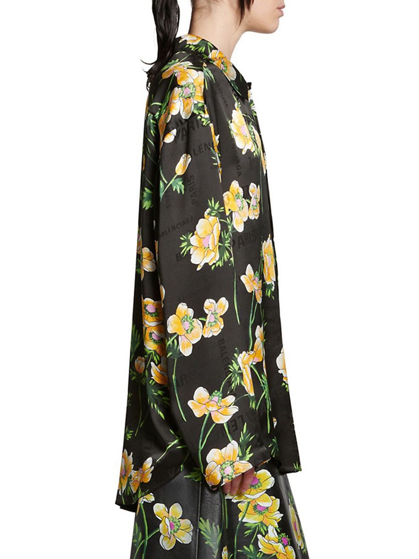 Shop Balenciaga Floral Minimal Shirt Large Fit | Saks Fifth Shop Balenciaga Floral Minimal Shirt Large Fit | Saks Fifth