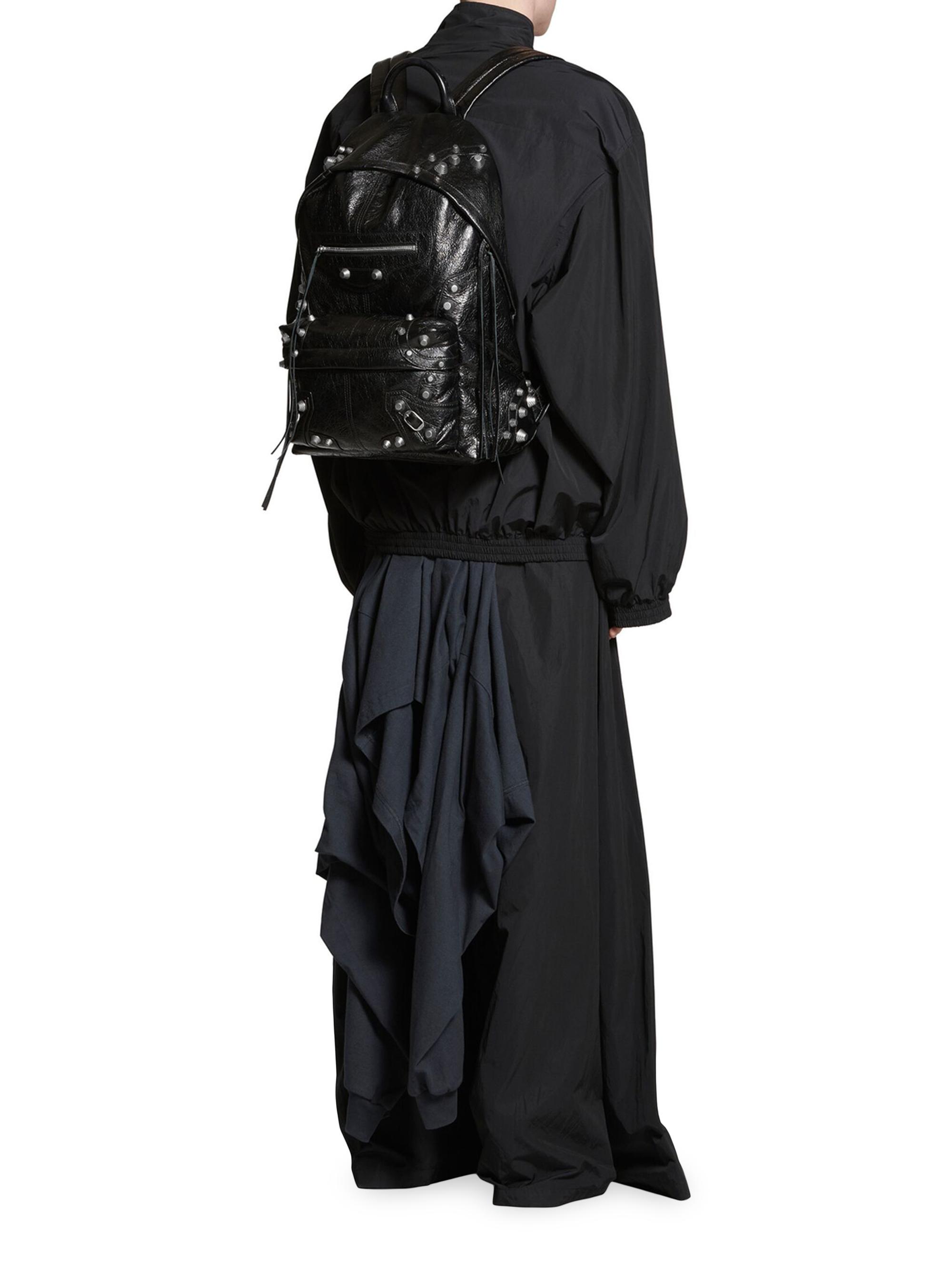 【美品】BALENCIAGA EVERYDAY BACKPACK L Balenciaga Black Pebbled Leather Everyday Backpack Bag