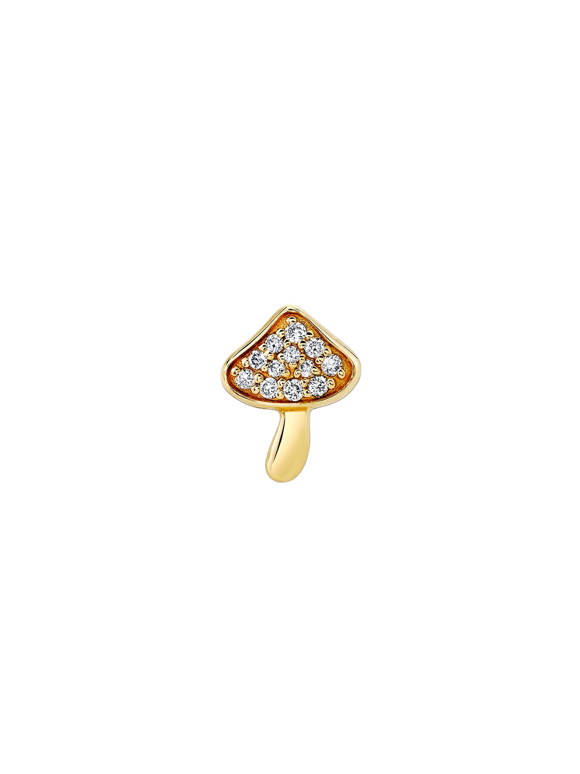 Sydney Evan Women's 14K Yellow Gold & 0.06 TCW Diamond Mushroom Stud Earring - Yellow Gold