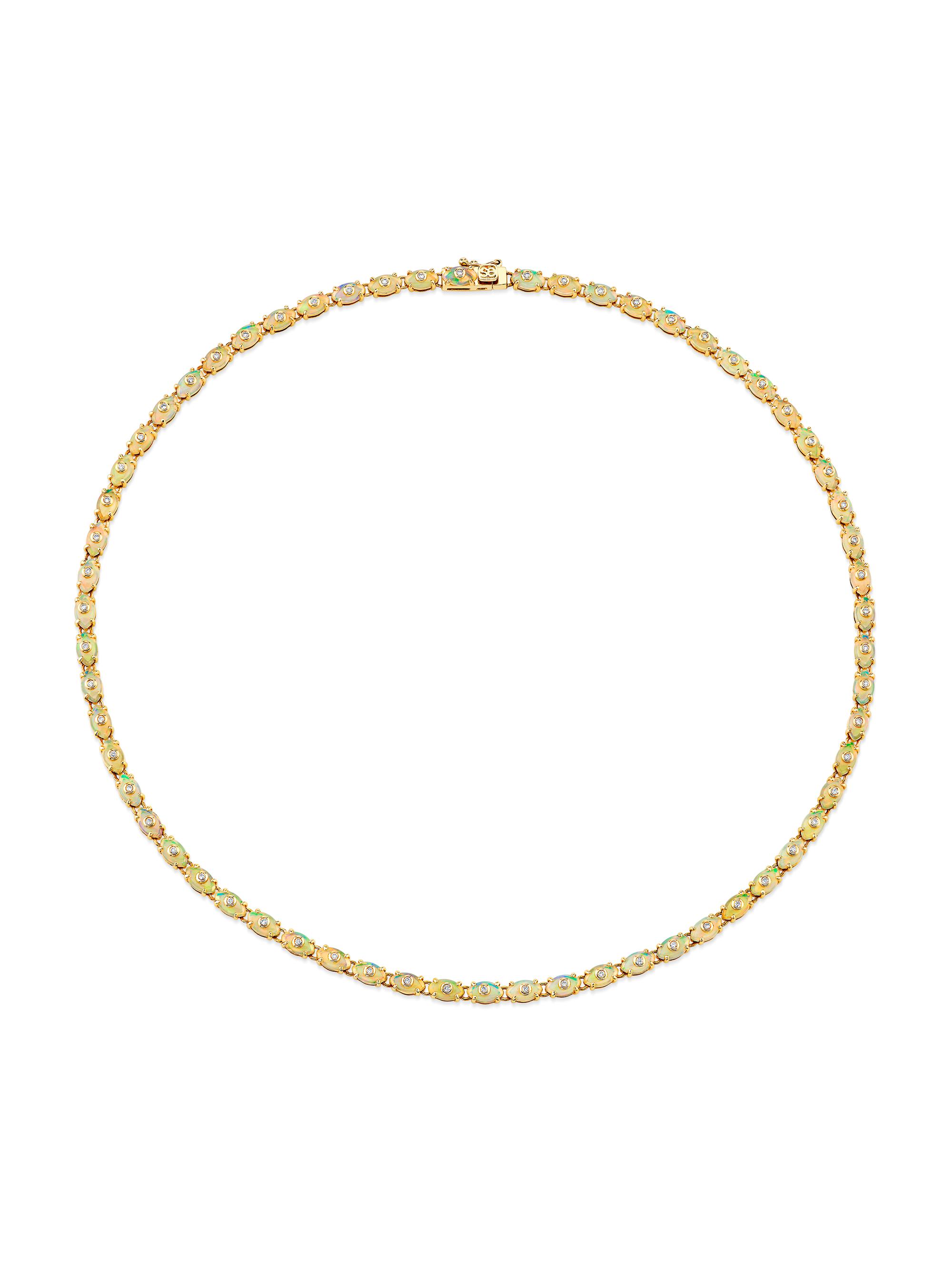Sydney Evan Women's Eternity 14K Yellow Gold, Opal & 0.384 TCW Diamond Necklace - Yellow Gold