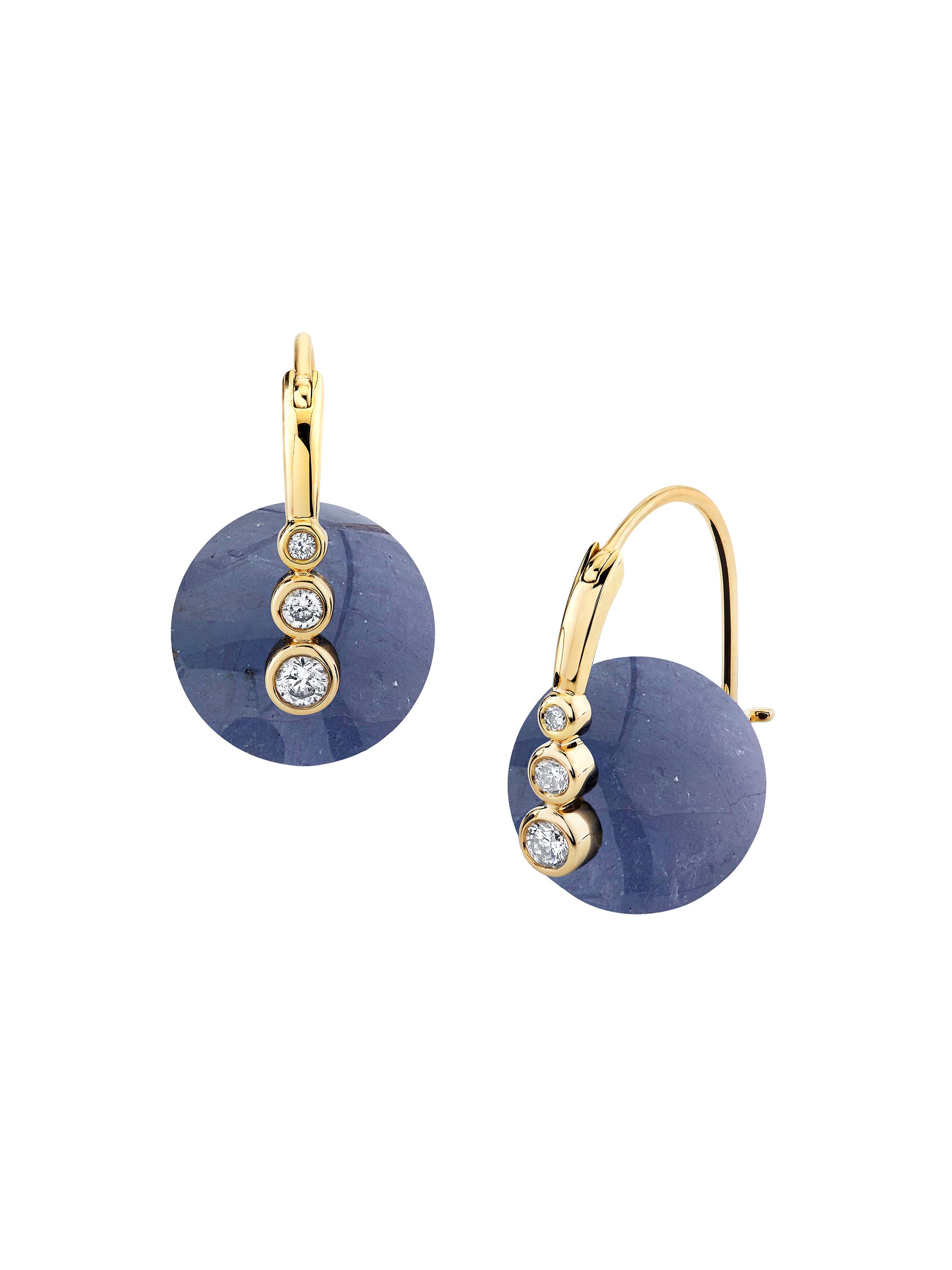 Sydney Evan Women's Overboard 14K Yellow Gold, Gemstone & 0.20 TCW Diamond Drop Earrings - Yellow Gold