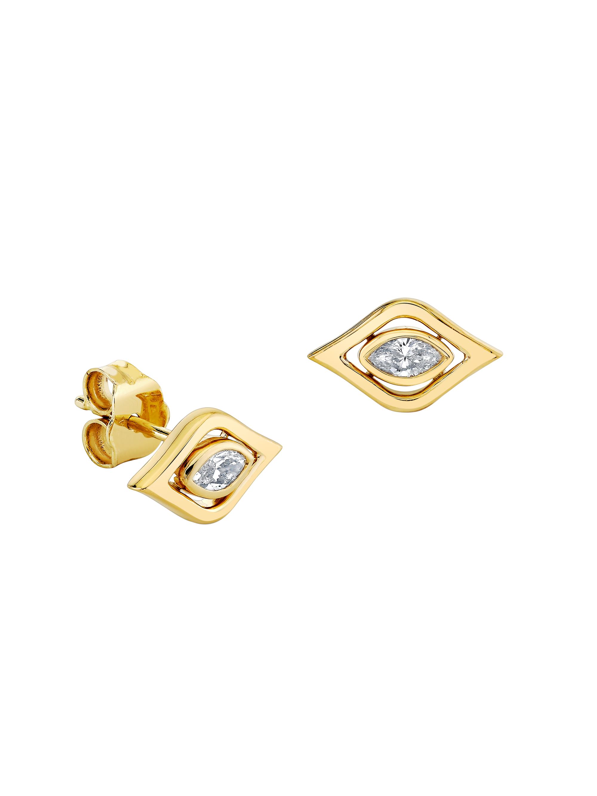 Sydney Evan Women's 14K Yellow Gold & 0.10 TCW Evil Eye Diamond Stud Earring - Yellow Gold