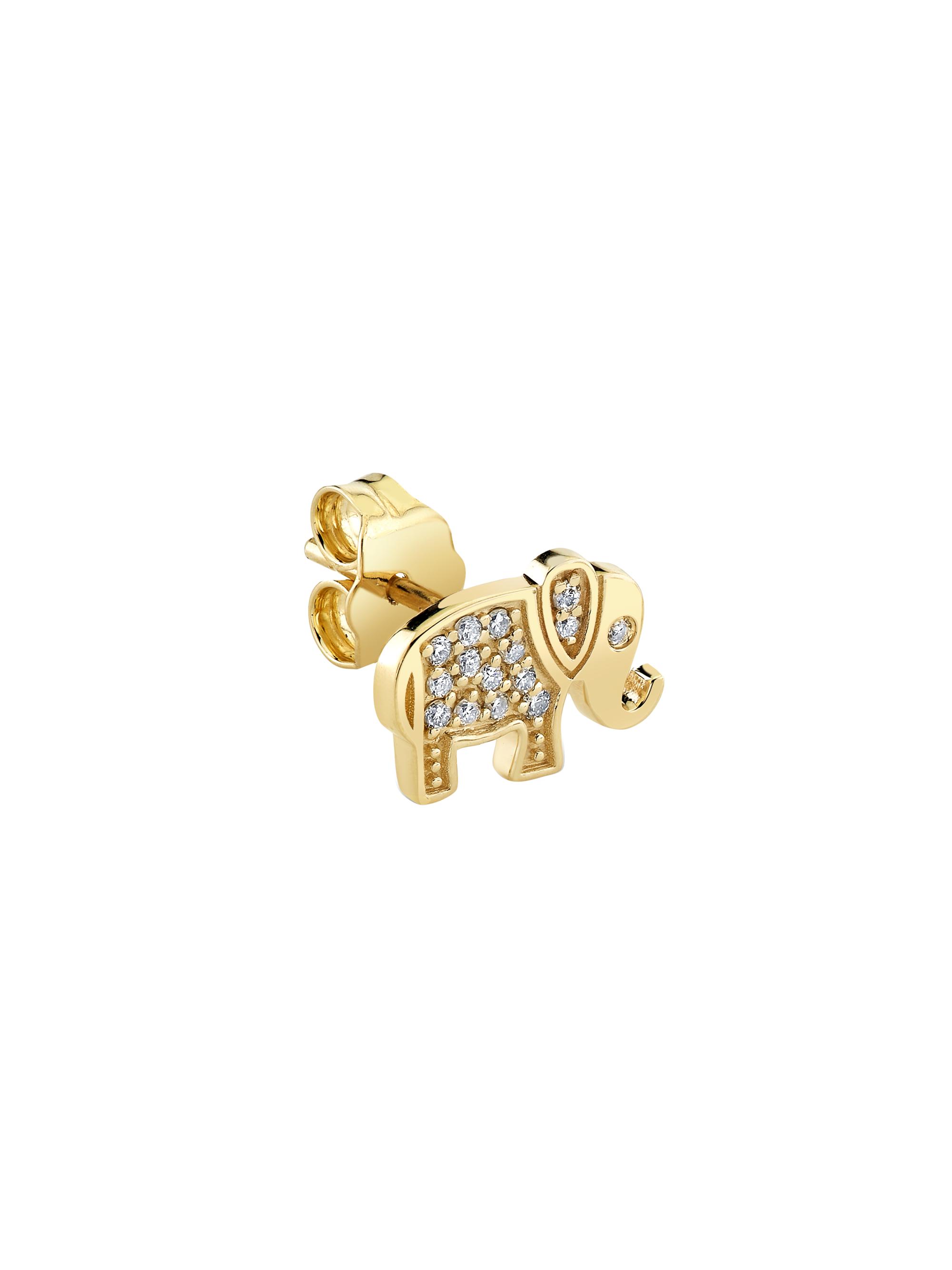 Sydney Evan Women's 14K Yellow Gold & 0.06 TCW Diamond Elephant Stud Earring - Yellow Gold