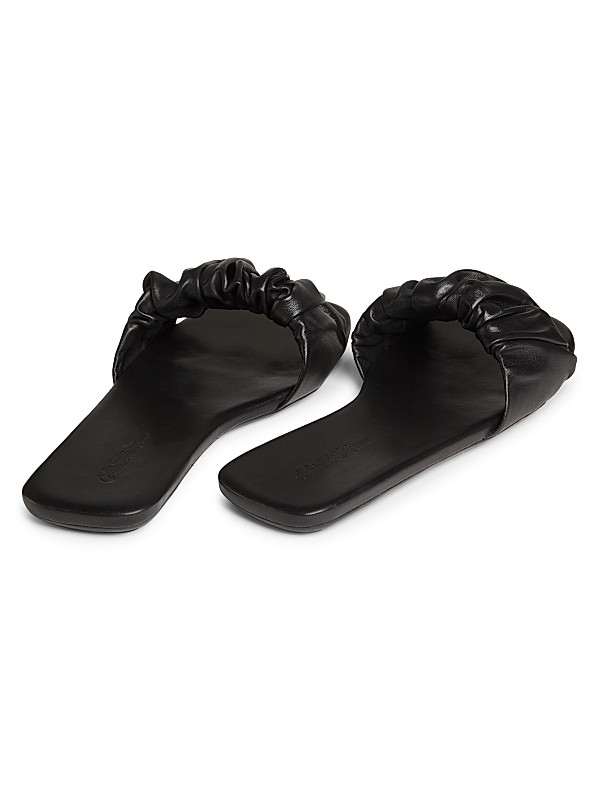 Shop Saks Fifth Avenue COLLECTION Ruched Leather Sandals Shop Saks Fifth Avenue COLLECTION Ruched Leather Sandals