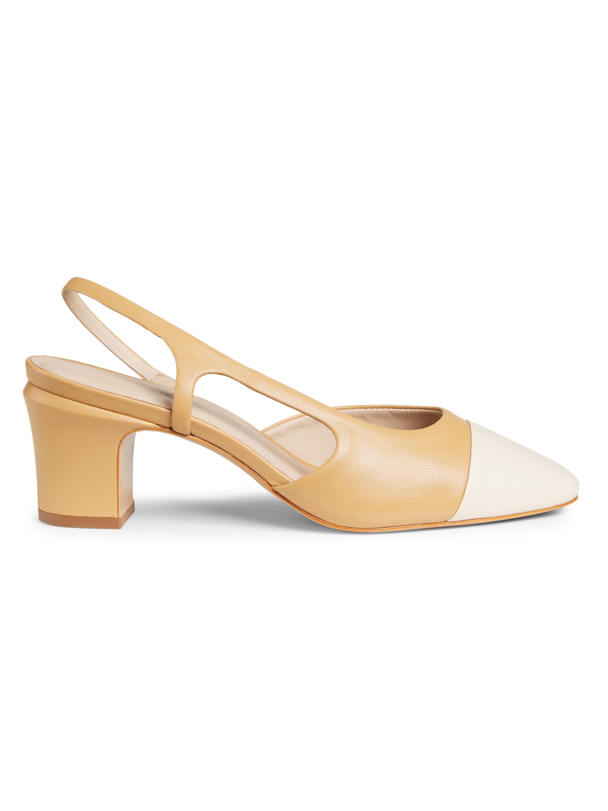 Saks Fifth Avenue Women's COLLECTION 60MM Leather Slingback Pumps - Camel Cream