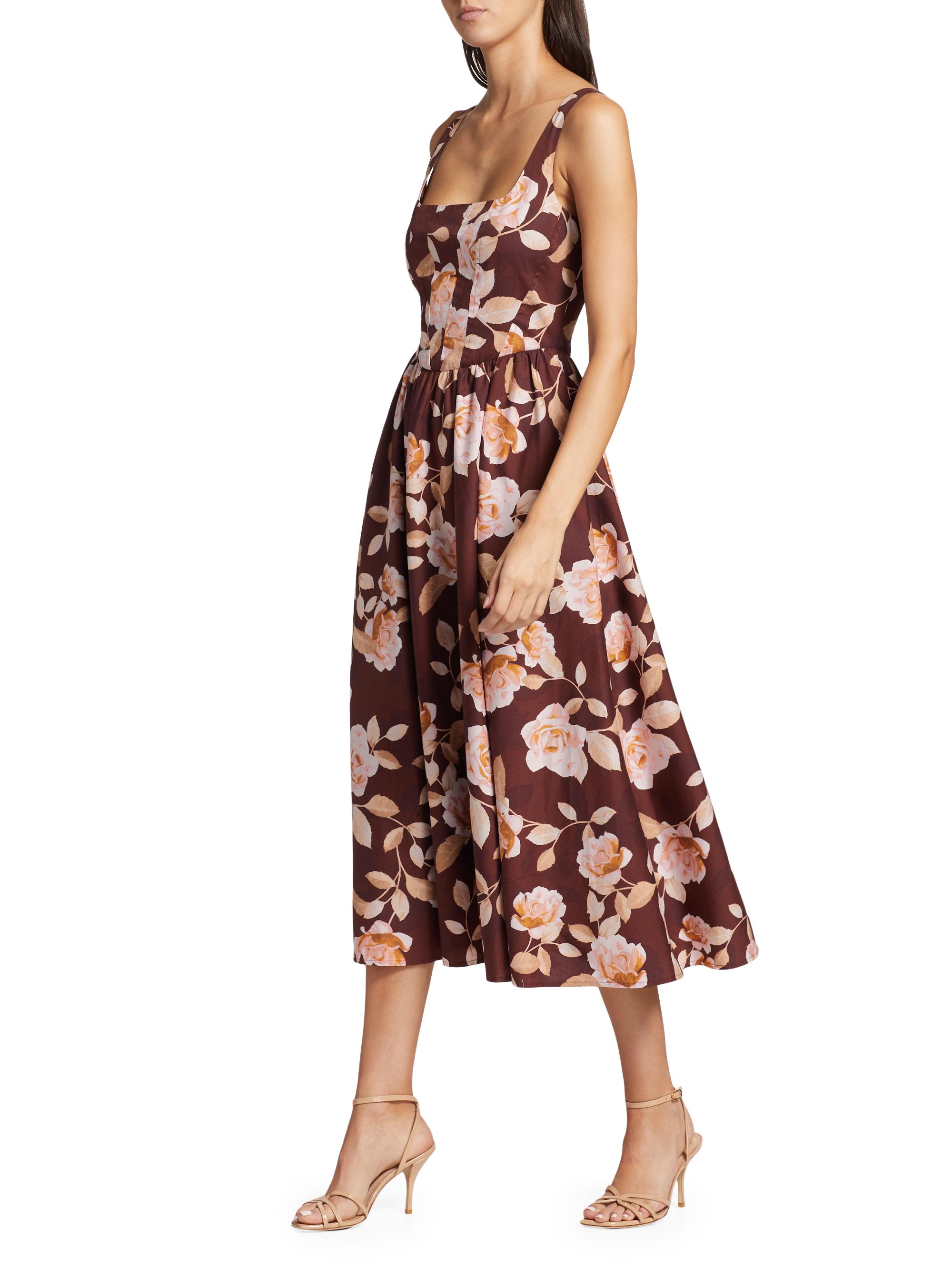 Wayf Desi Floral Corset Midi-Dress | Saks Fifth Avenue