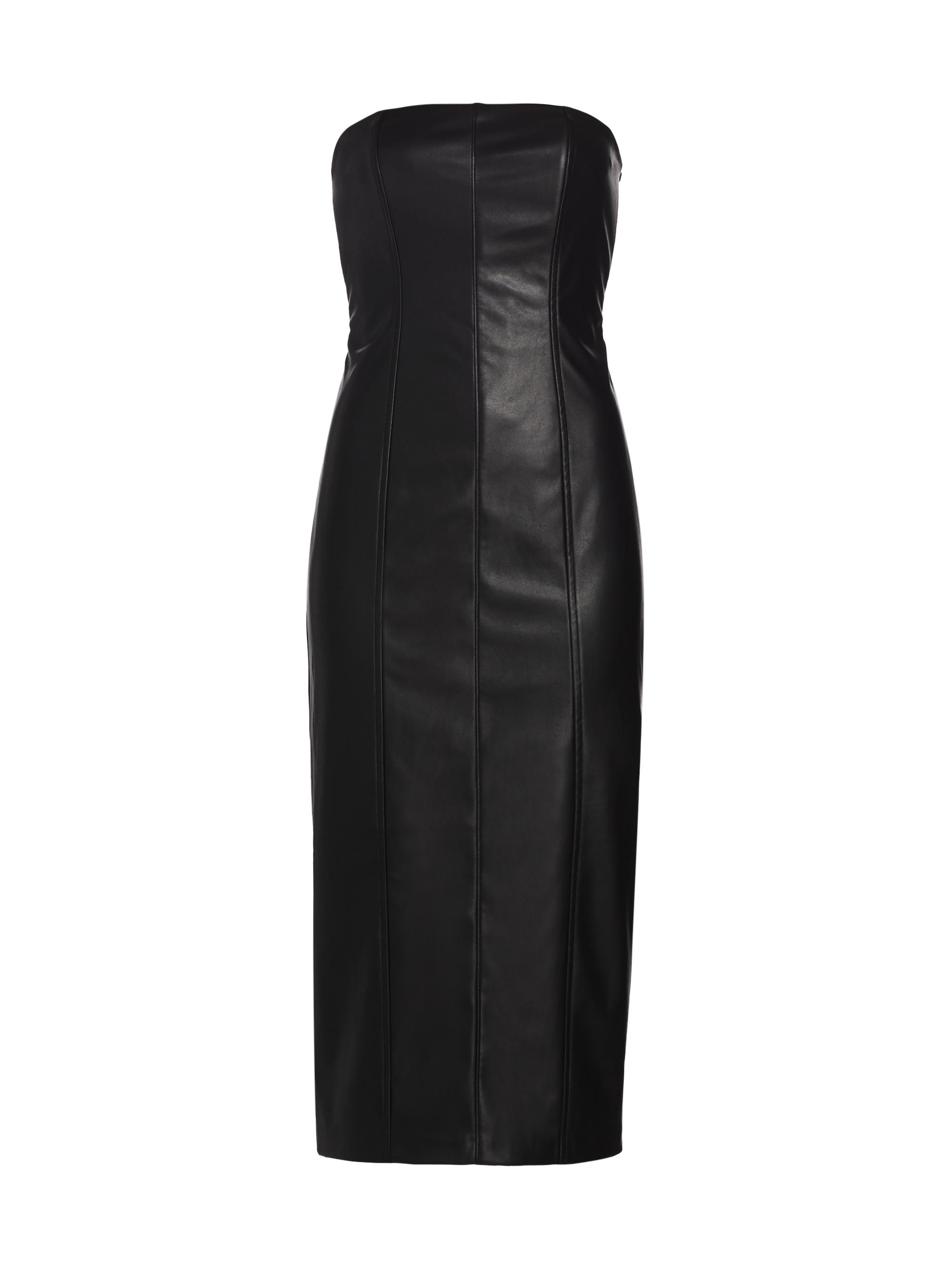 strapless faux leather dress Strapless Faux Leather Mini Dress