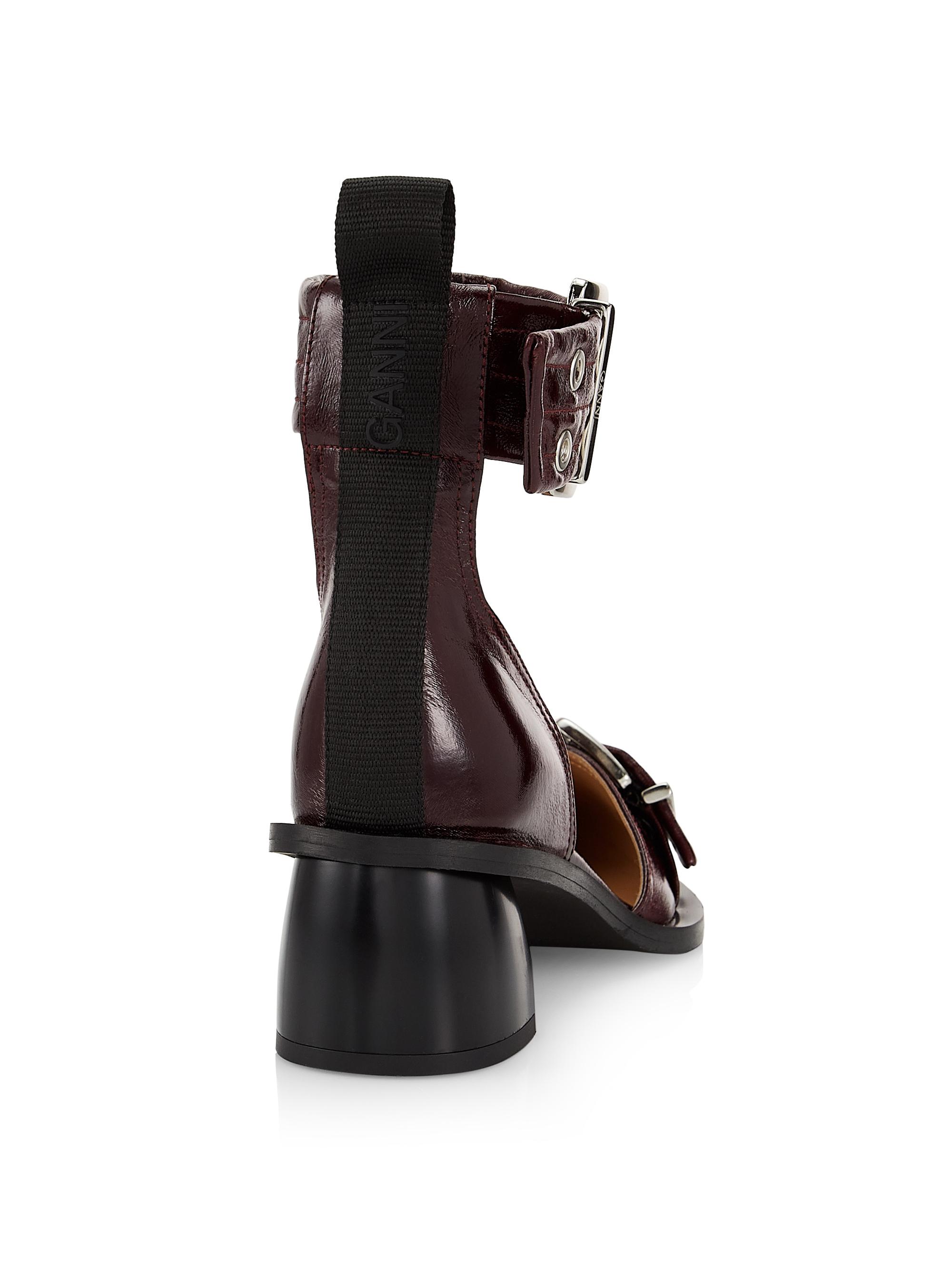 Ganni Chunky Buckle Open-Cut Pumps | Saks Fifth Avenue