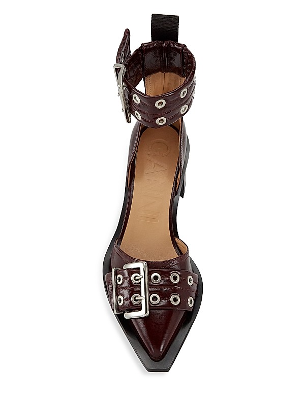 Shop Ganni Chunky Buckle Open-Cut Pumps | Saks Fifth Avenue Shop Ganni Chunky Buckle Open-Cut Pumps | Saks Fifth Avenue