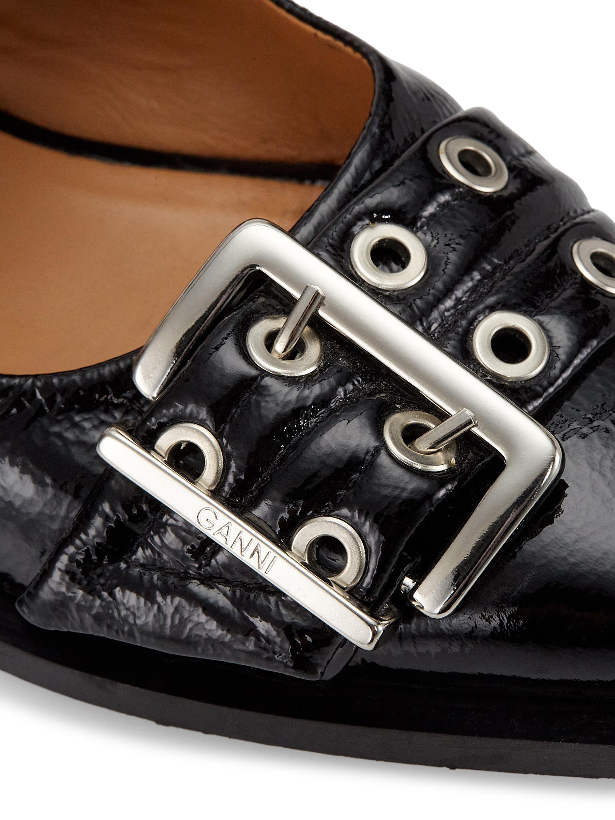 Shop Ganni Chunky Buckle Slingback Flats | Saks Fifth Avenue