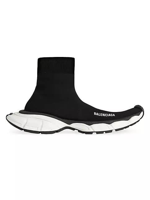 Balenciaga Speed Lace-Up Sock Sneakers Black Knit Size 39