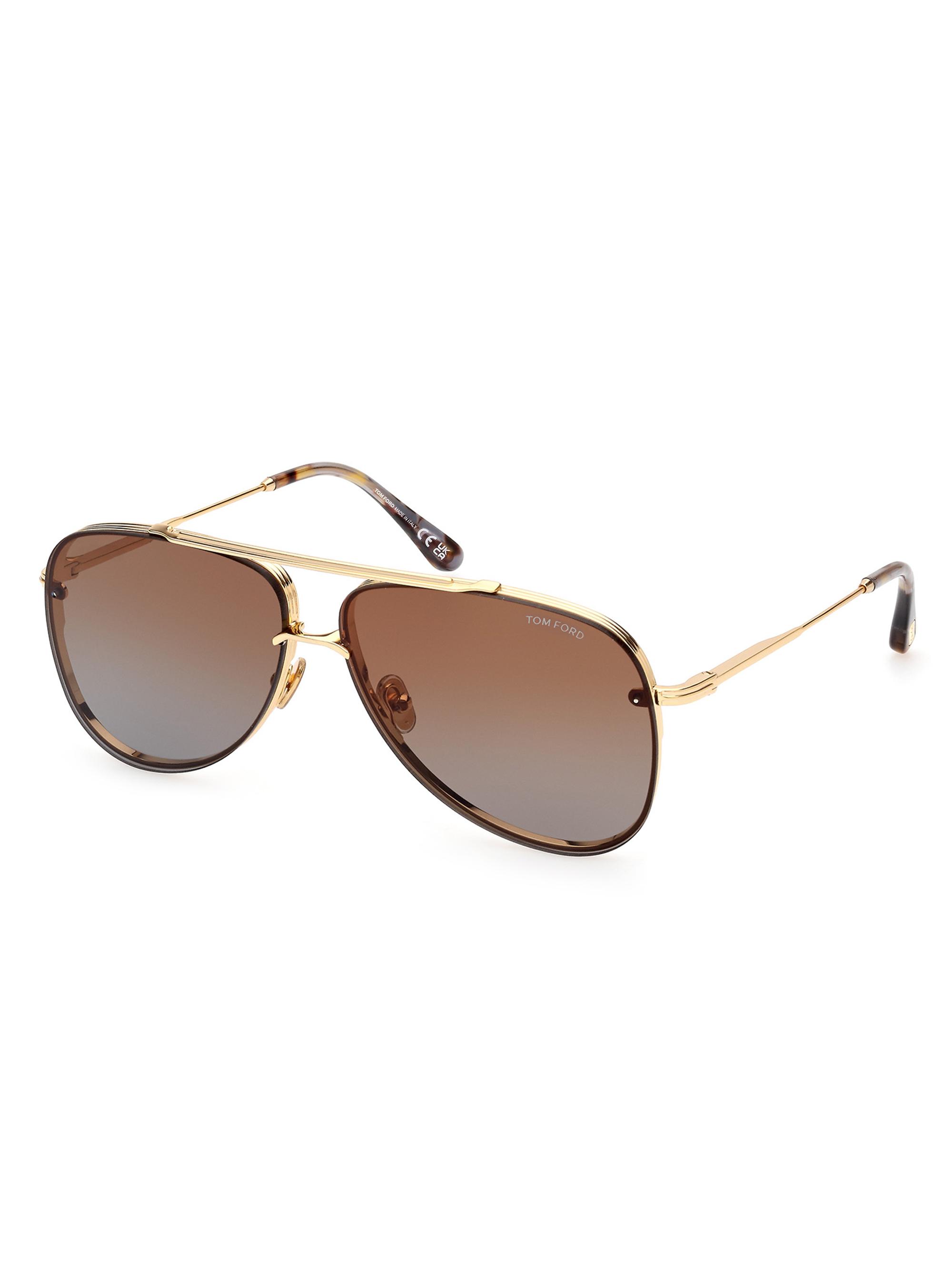 TOM FORD Men's Leon 62MM Pilot Sunglasses - Shiny Deep Brown