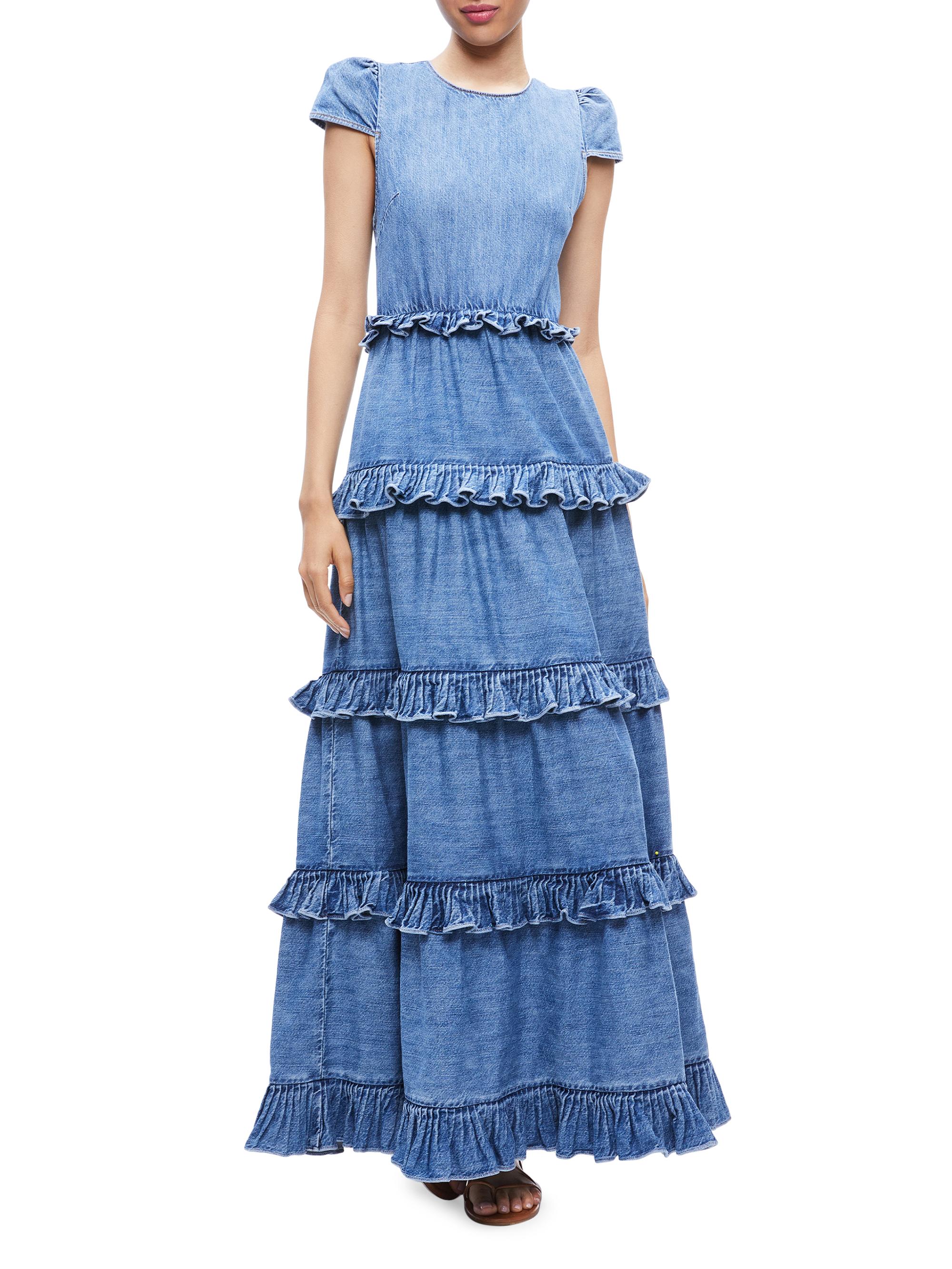 ALICE + OLIVIA Cadby Denim Maxi Dress | Saks Fifth Avenue