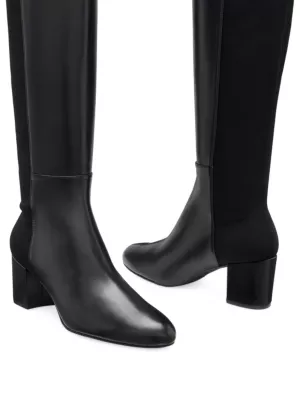 Ferragamo Woman Knee high boot with golden tab Black Size 5