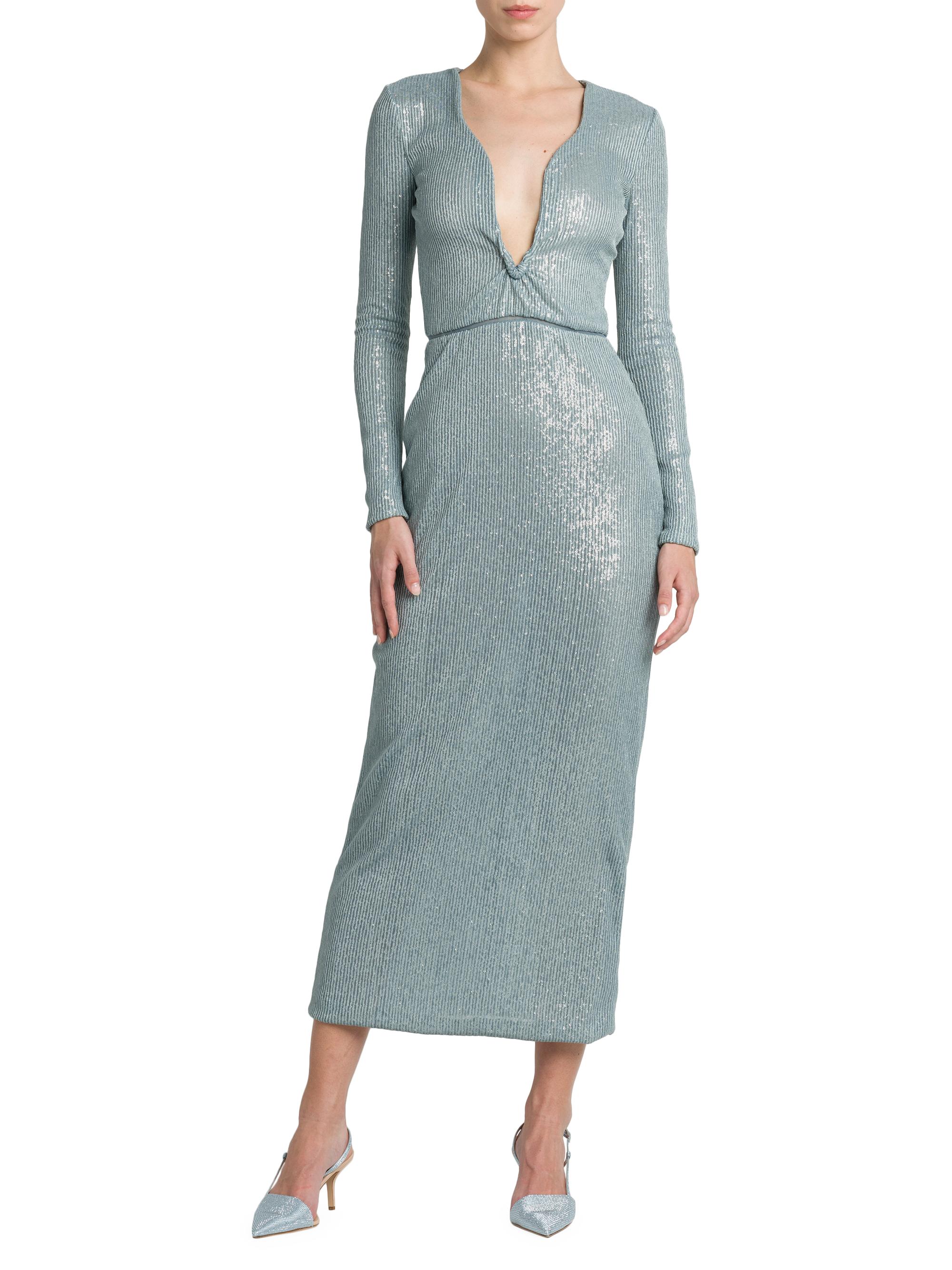 Giorgio Armani Sequined Long-Sleeve Midi Dress | Saks Fifth Avenue