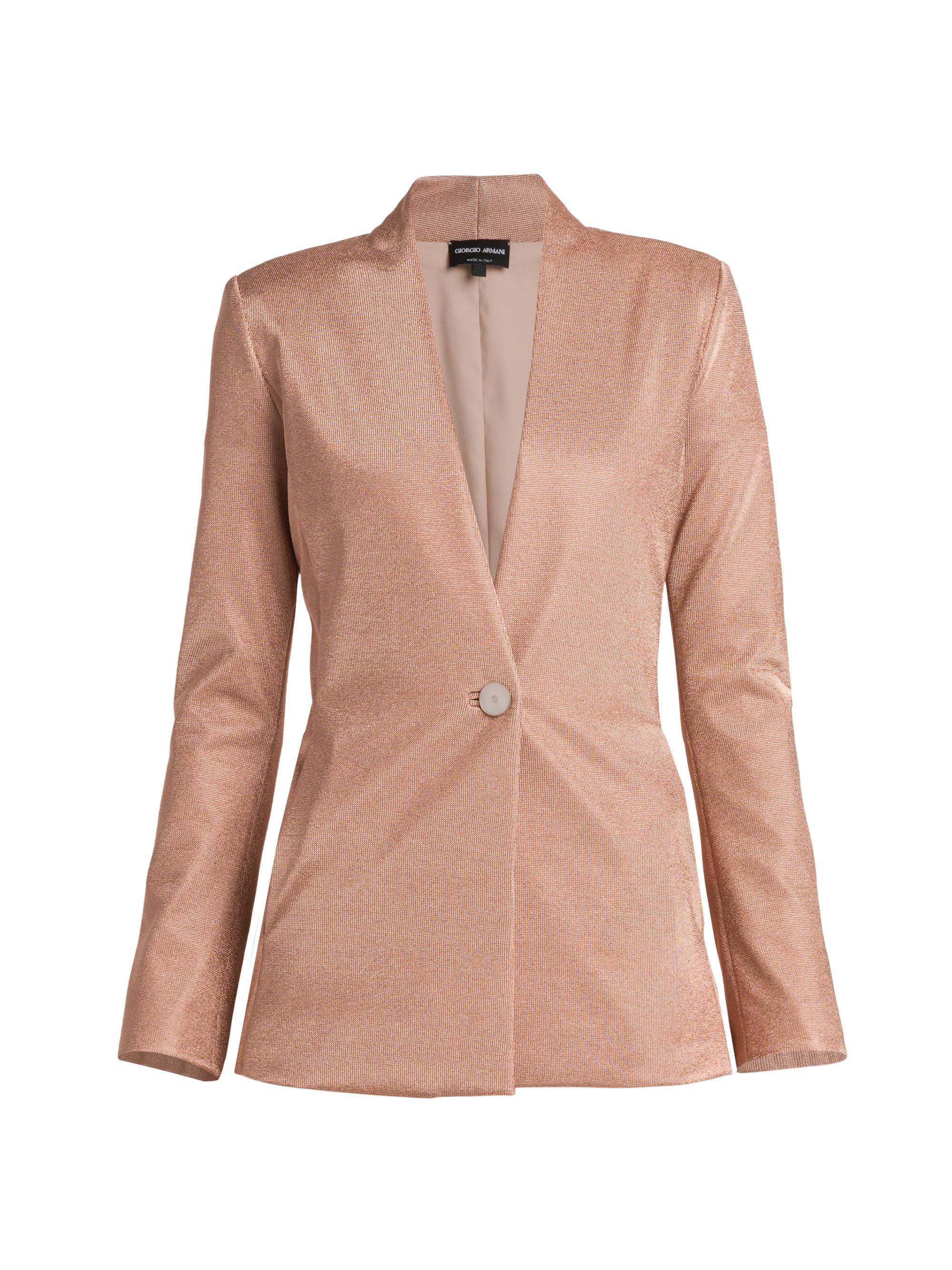 Giorgio Armani Women's Metallic Bonded Jersey Blazer - Pink Gold