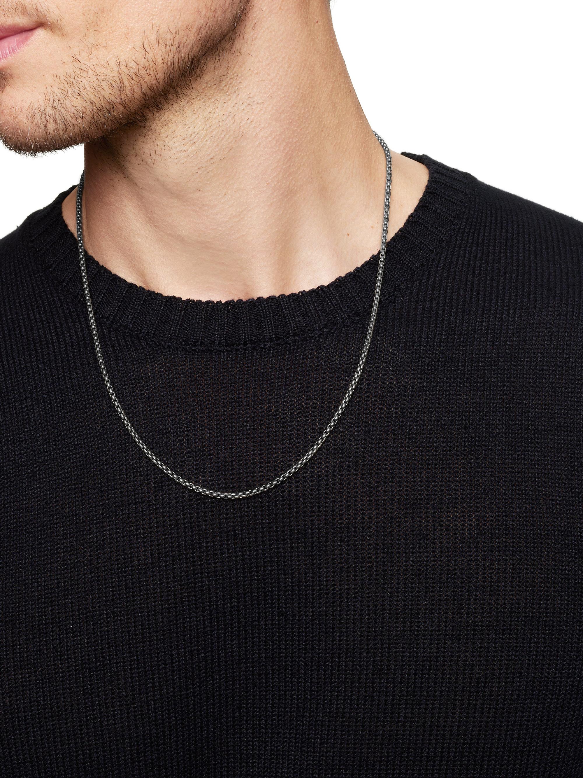 David Yurman Box Chain Necklace In Titanium, 2.7mm | Saks Fifth Avenue