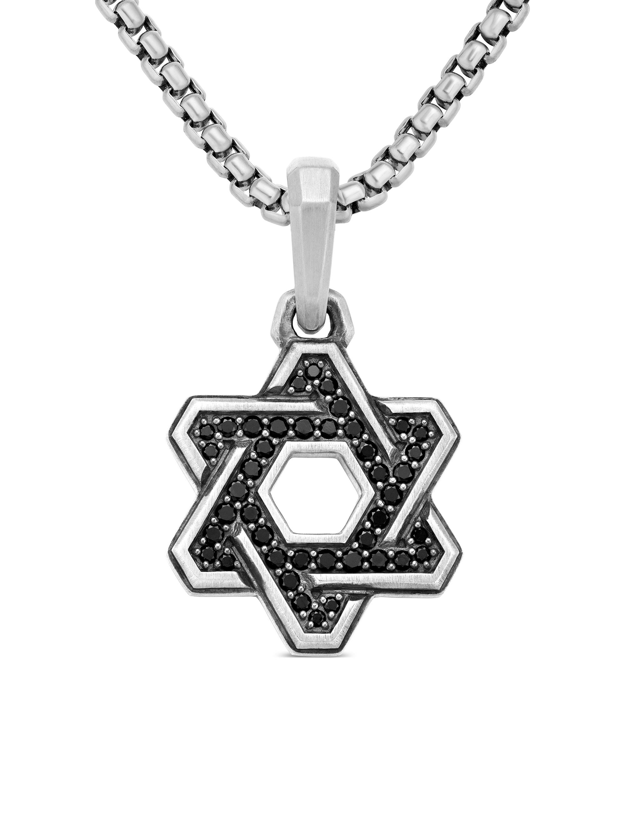 David Yurman Men's Deco Star of David Pendant in Sterling Silver - Black