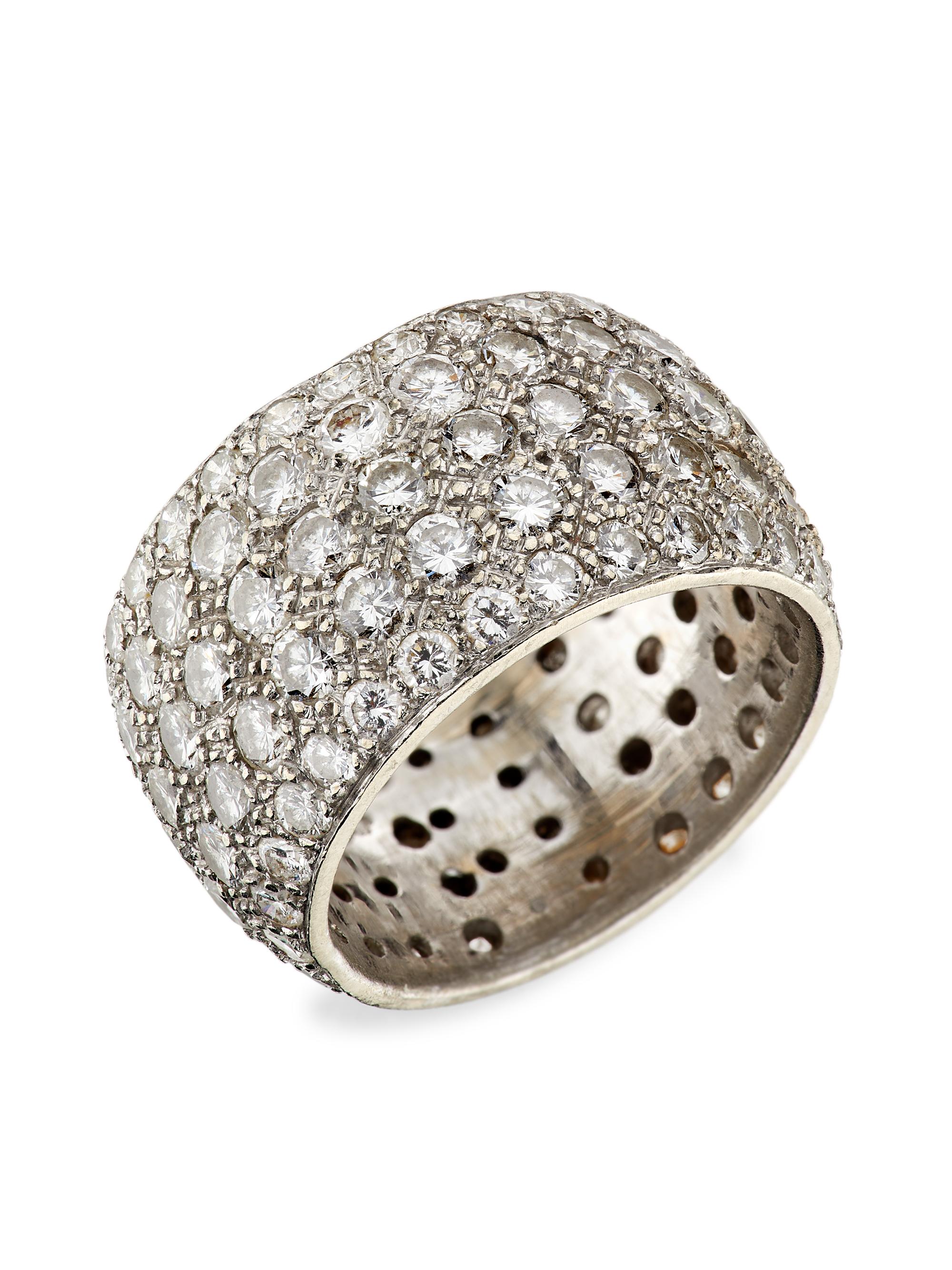 Renee Lewis Women's 18K White Gold &  TCW Diamond Wide Eternity Band - White Gold