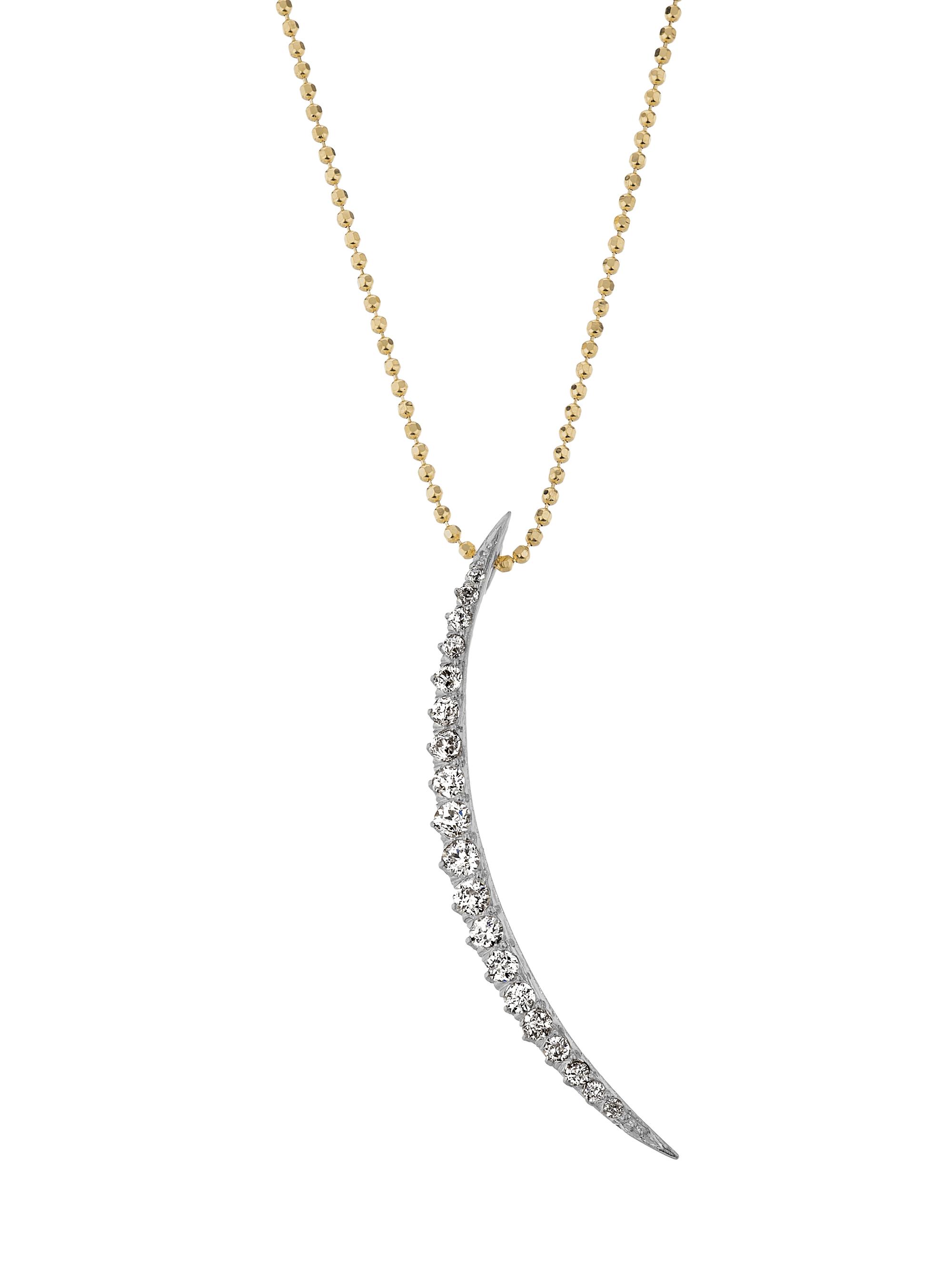 Renee Lewis Women's 18K White Gold & 2 TCW Diamond Crescent Pendant Necklace - White Gold