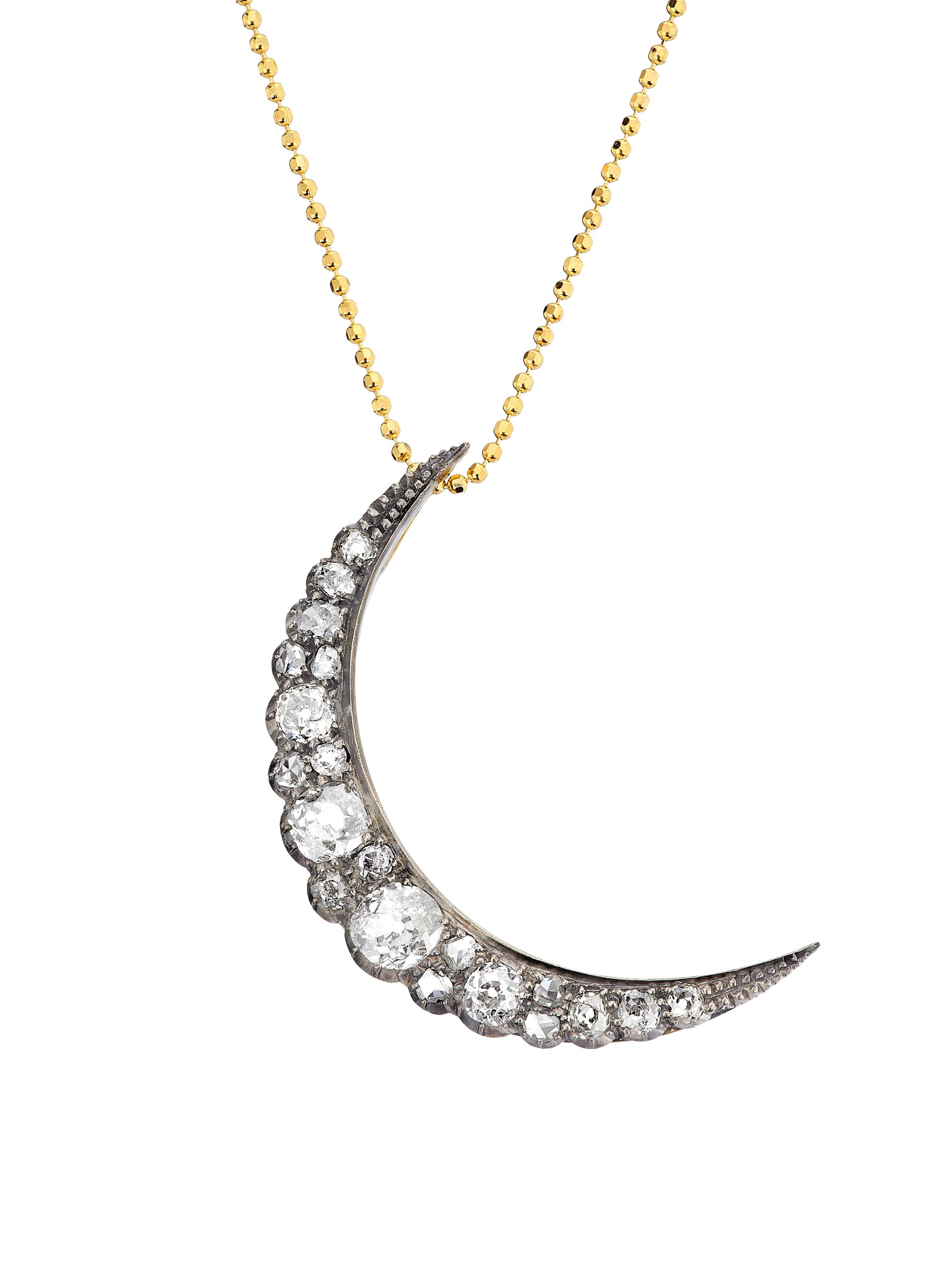 Renee Lewis Women's 18K Yellow Gold & 4 TCW Diamond Crescent Moon Pendant Necklace - Yellowgold