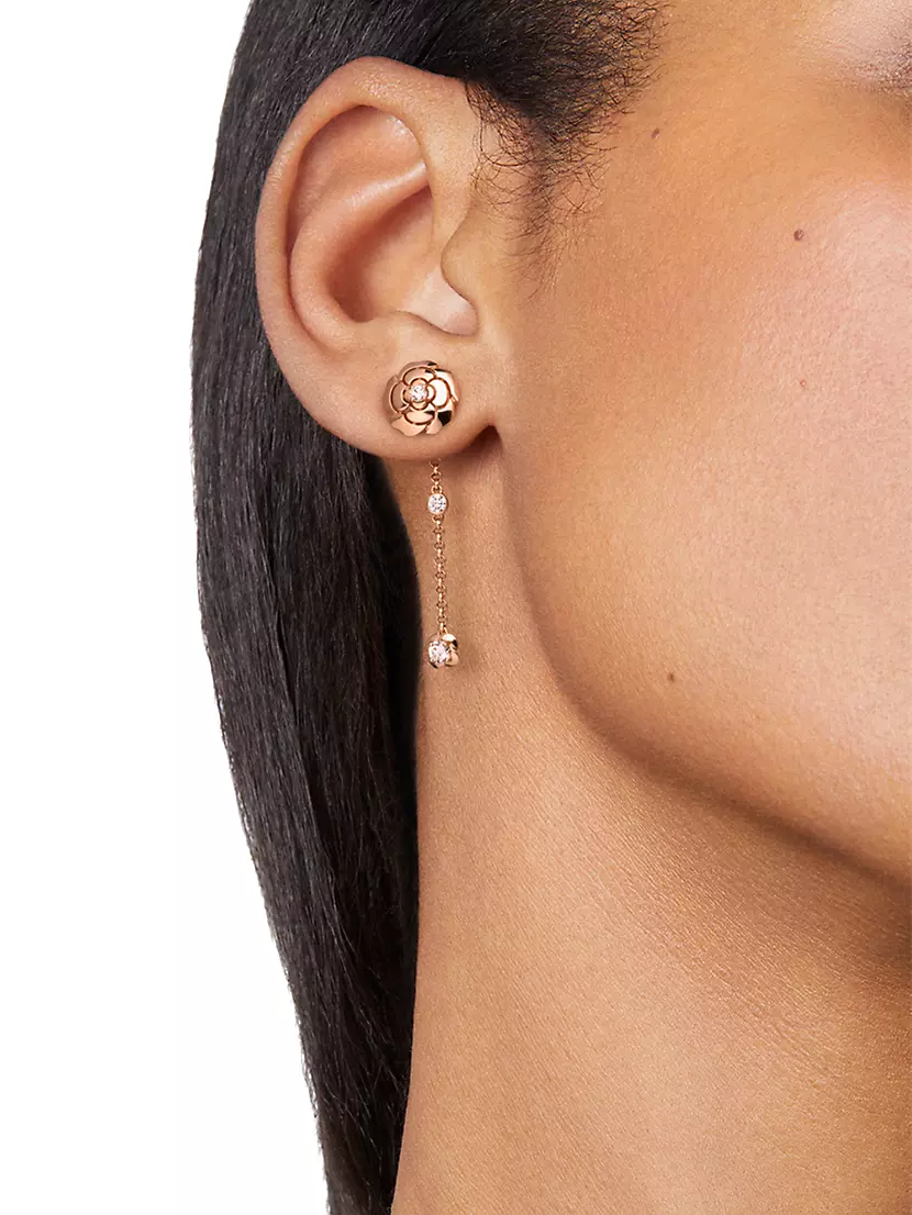 Shop CHANEL Extrait De Camélia Transformable Earrings