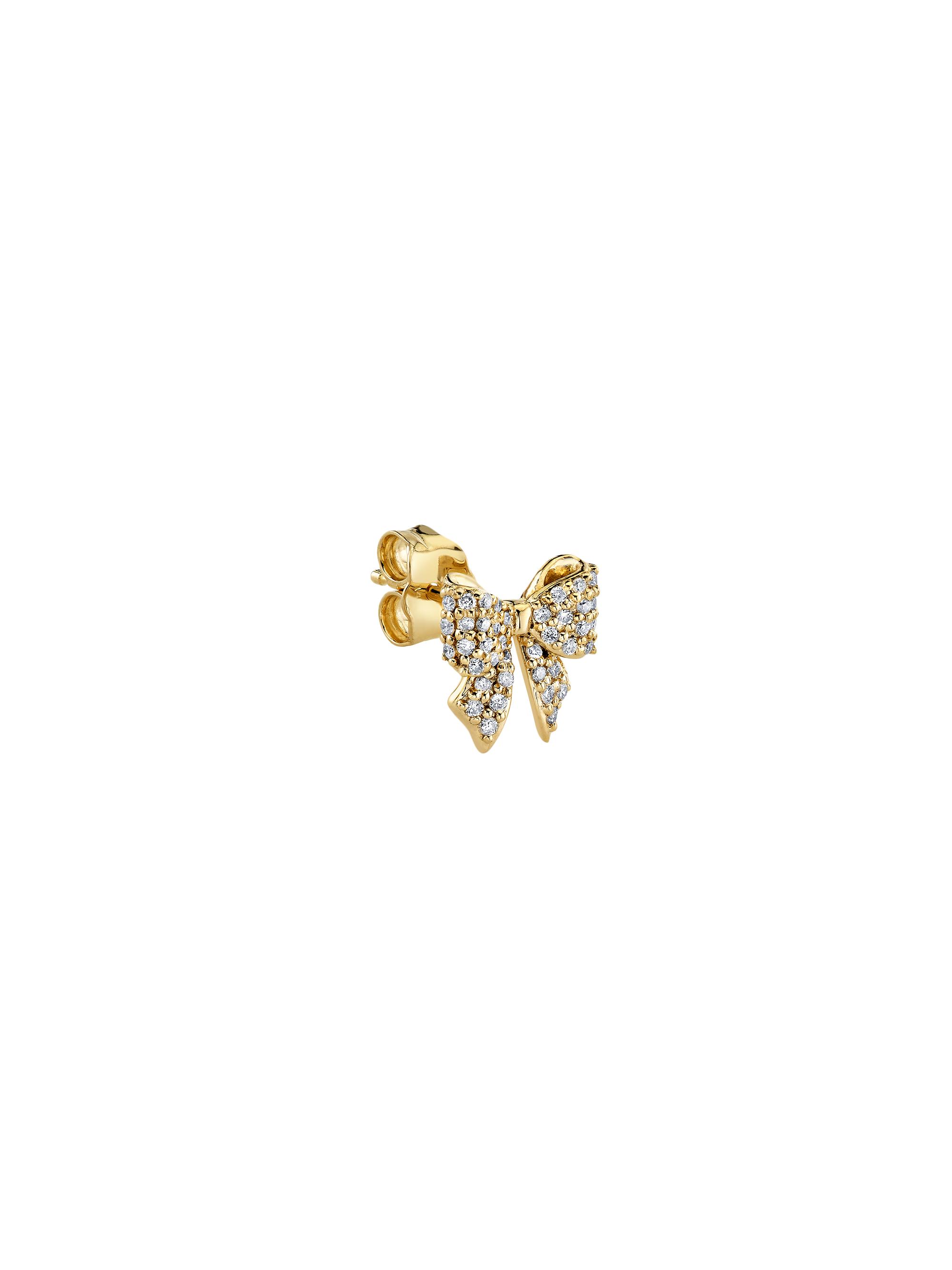 Sydney Evan Women's 14K Yellow Gold & 0.12 TCW Diamond Bow Stud Earring - Yellow Gold
