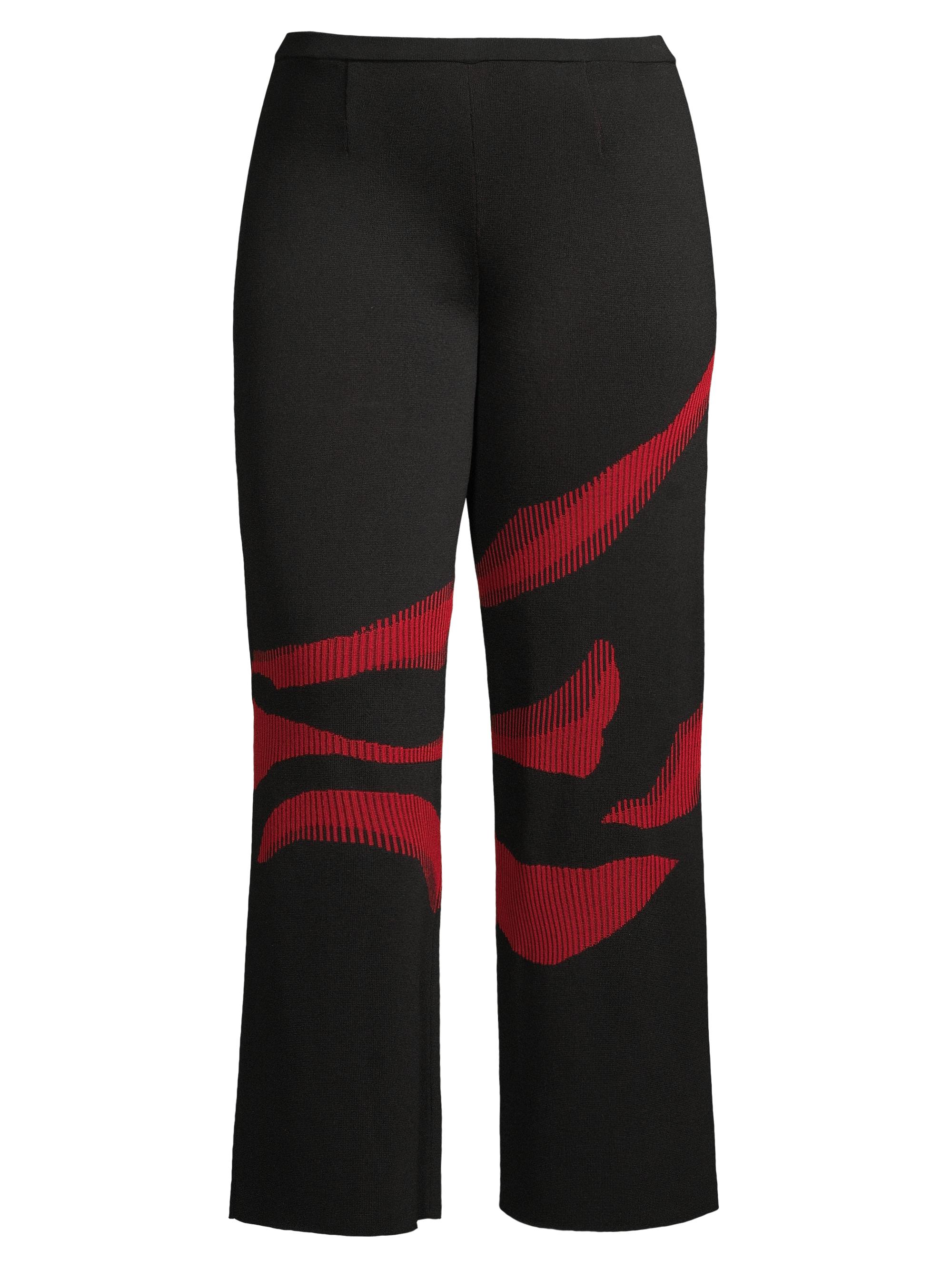 Ming Wang Women's Knit Wide-Leg Pants - Garnet Black