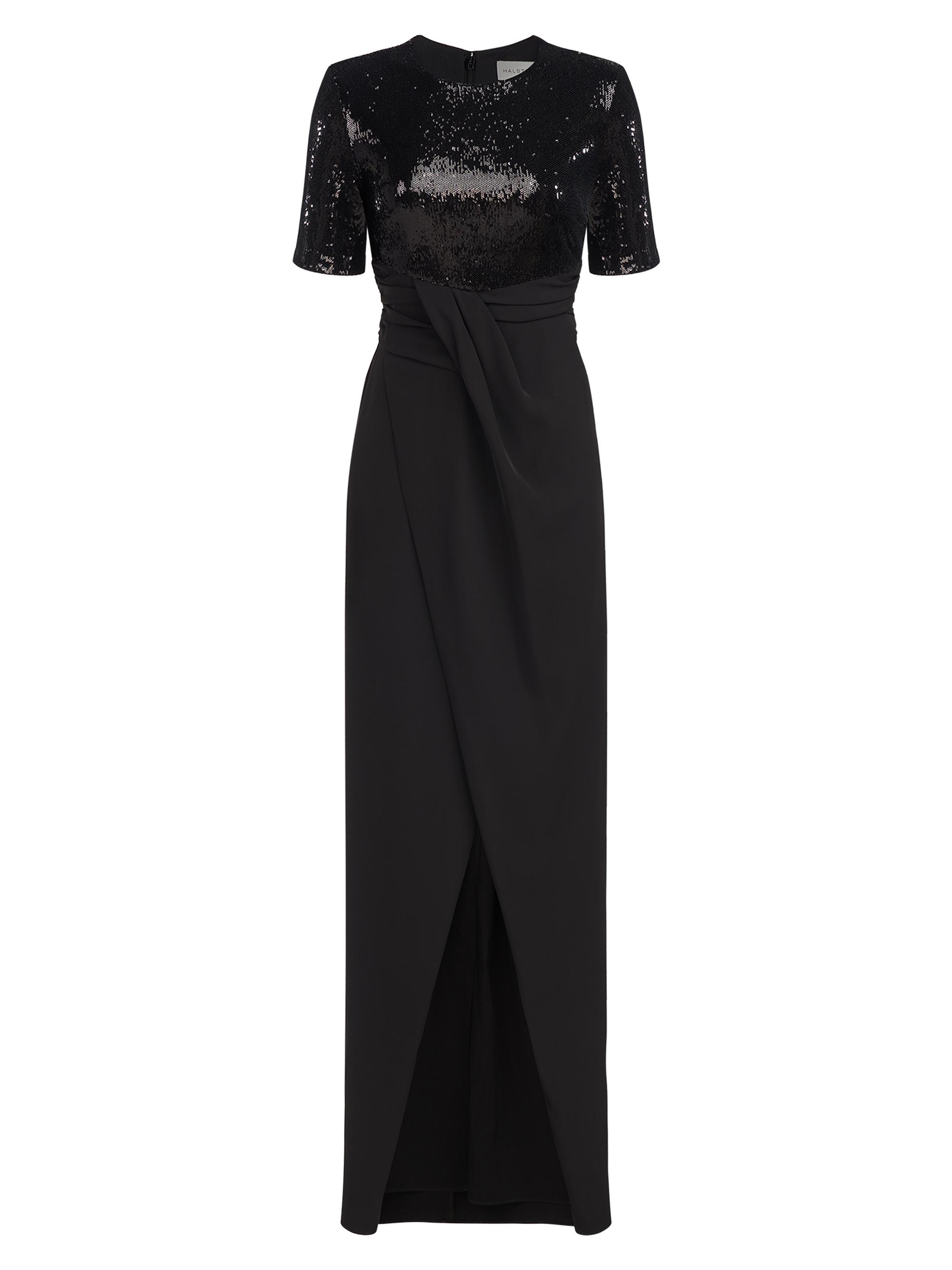 Halston Women's Keagan Short-Sleeve Sequined Gown - Black