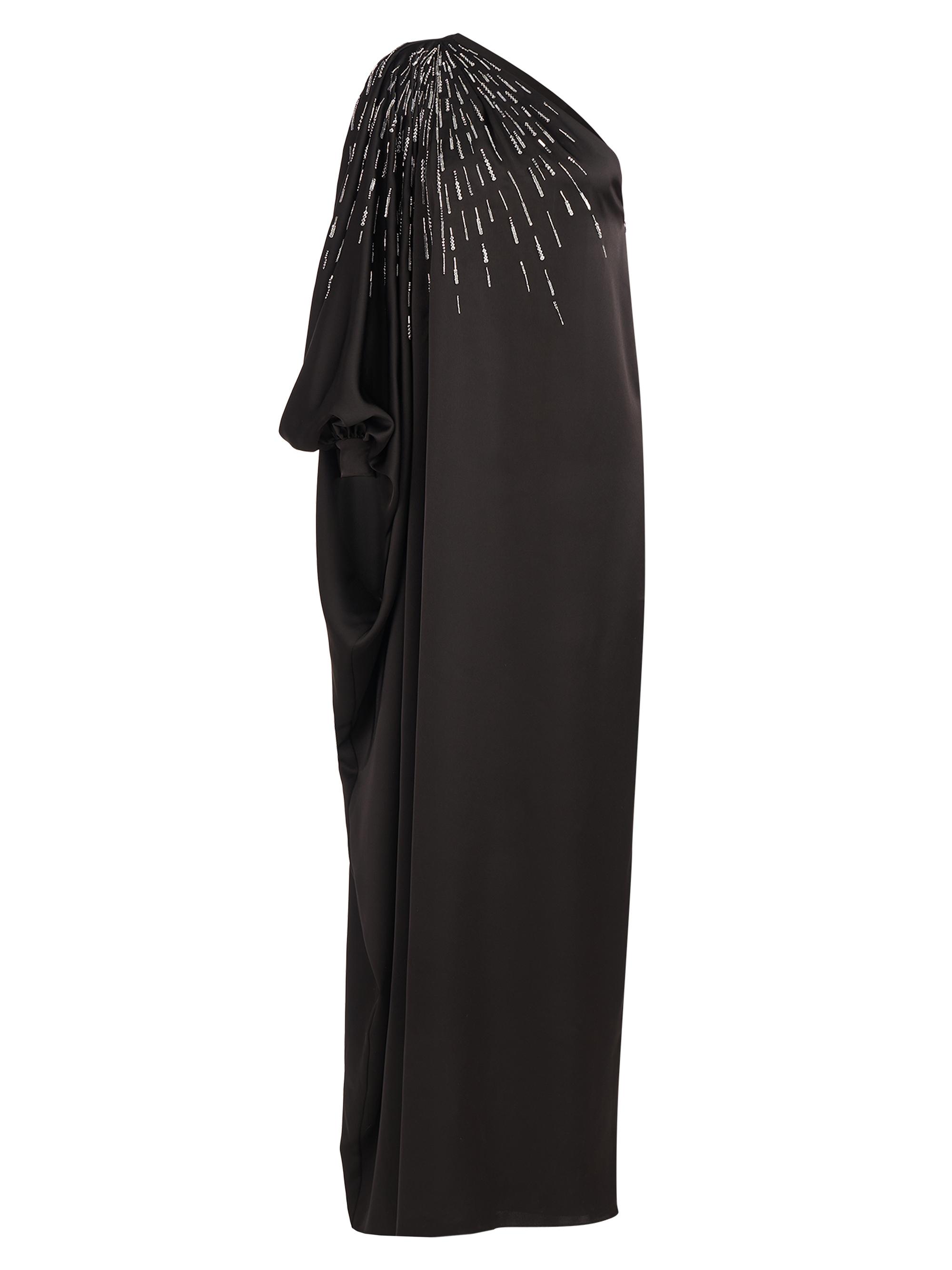 Halston Women's Chaya One-Shoulder Satin Gown - Black