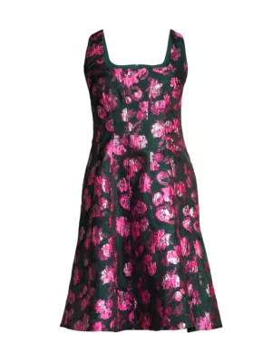 Lilly Pulitzer Women's Leya Metallic Floral Jacquard Dress - Evergreen Hibis - Men's Accessories